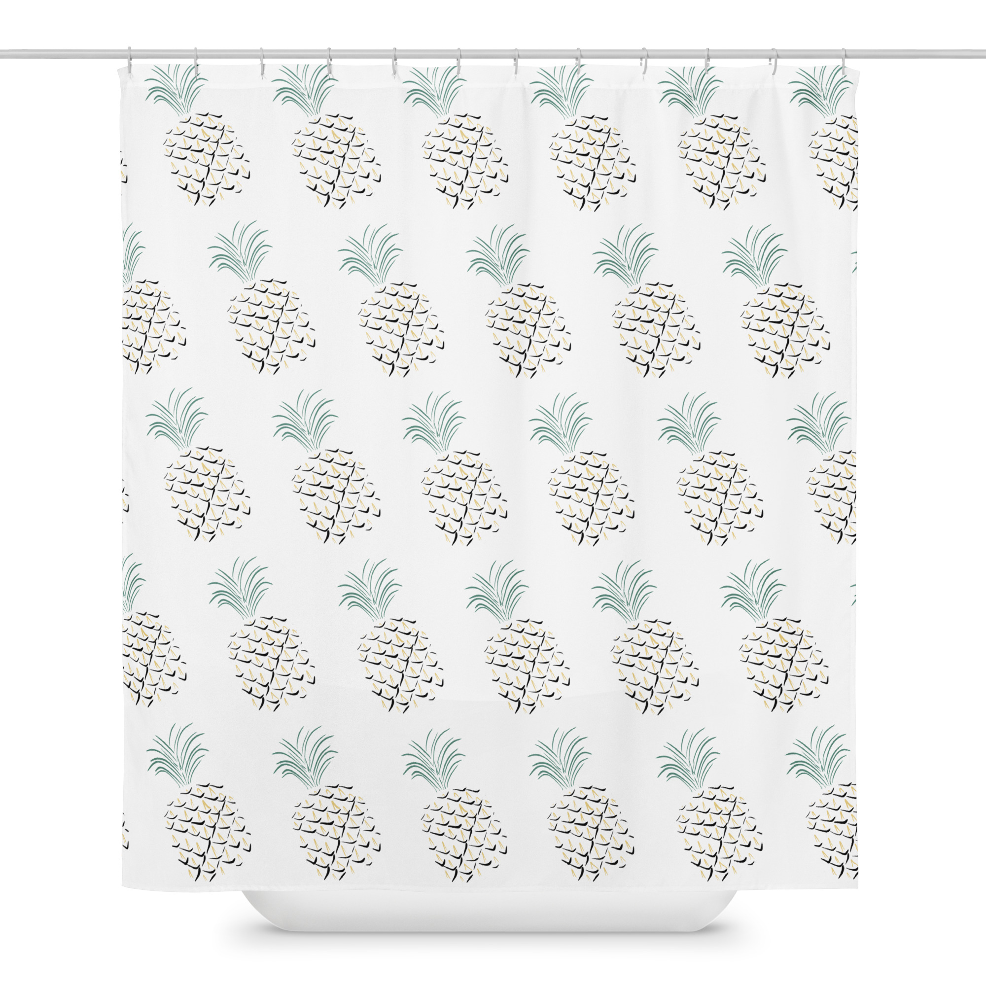 Pineapple Abstract Art Shower curtain - Image 4