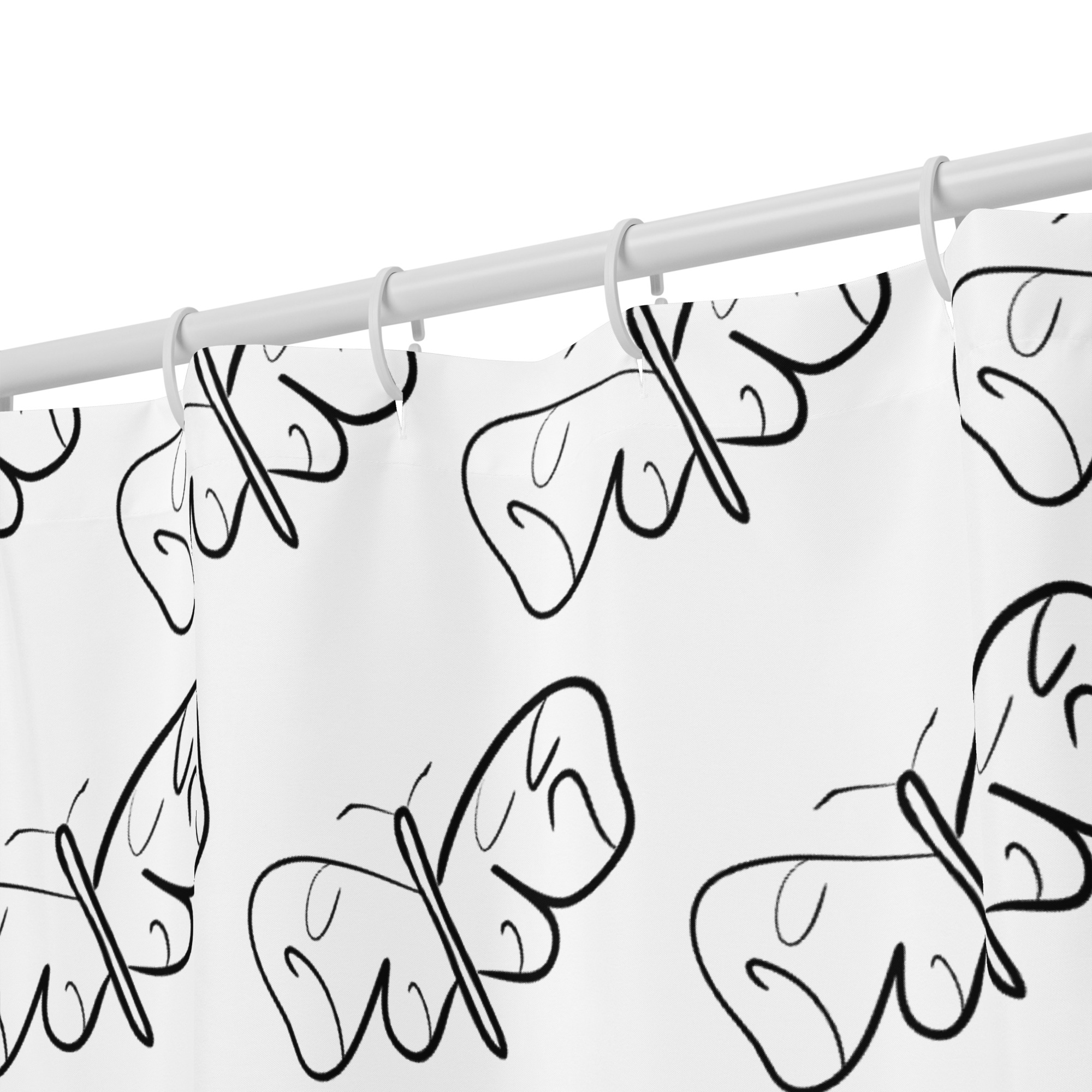 Black and White Butterfly Shower curtain - Image 7