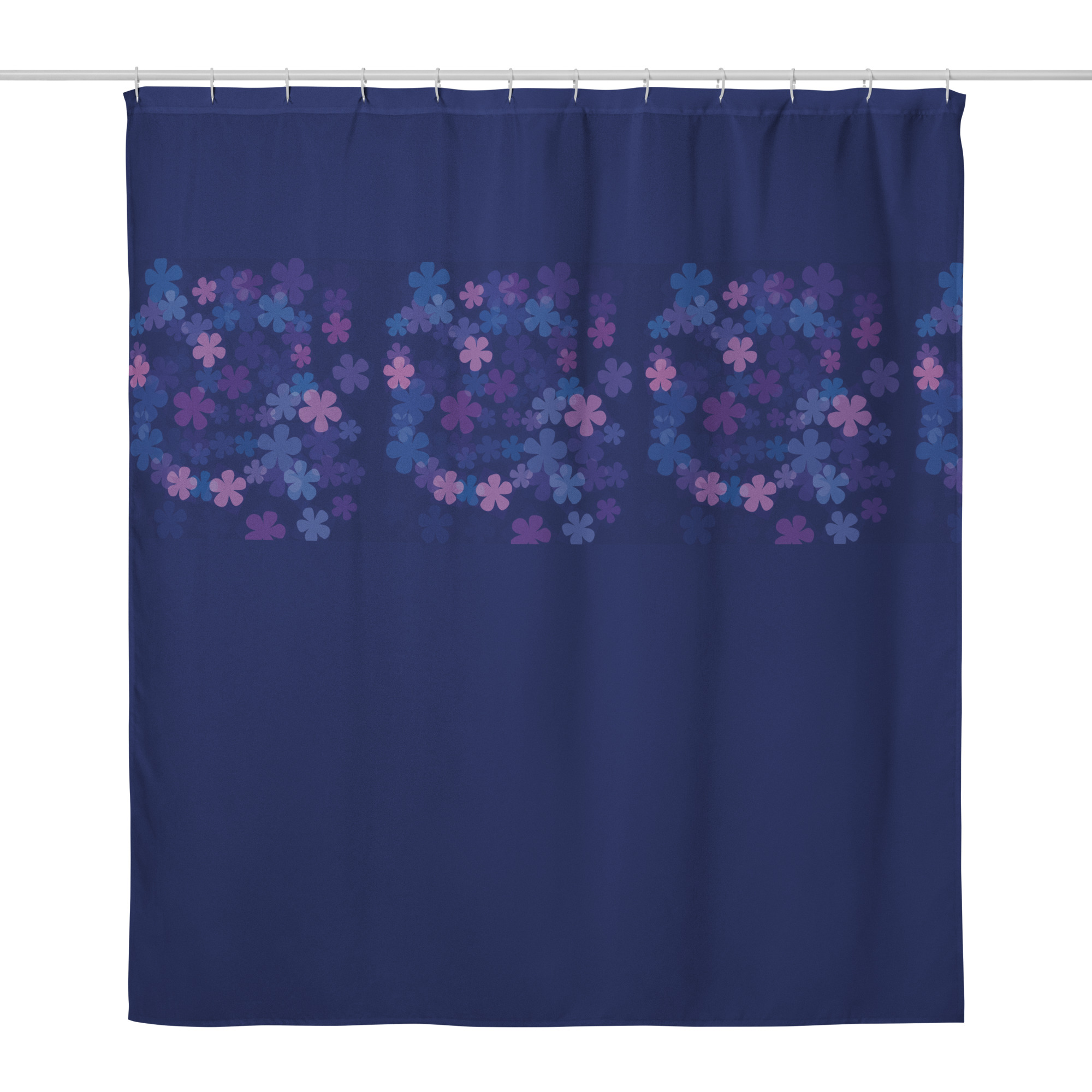 Midnight Retro Floral Shower curtain - Image 2