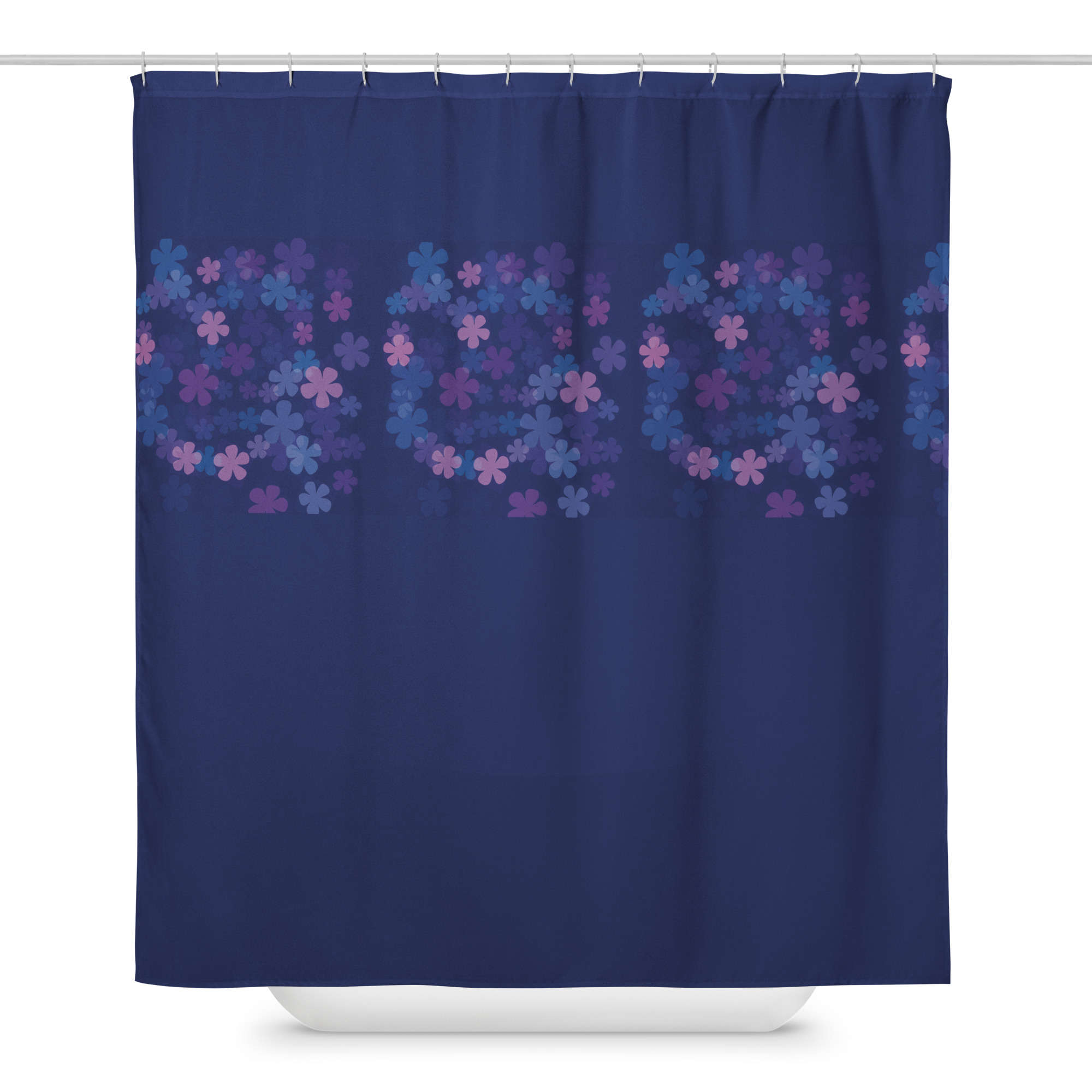 Midnight Retro Floral Shower curtain - Image 3