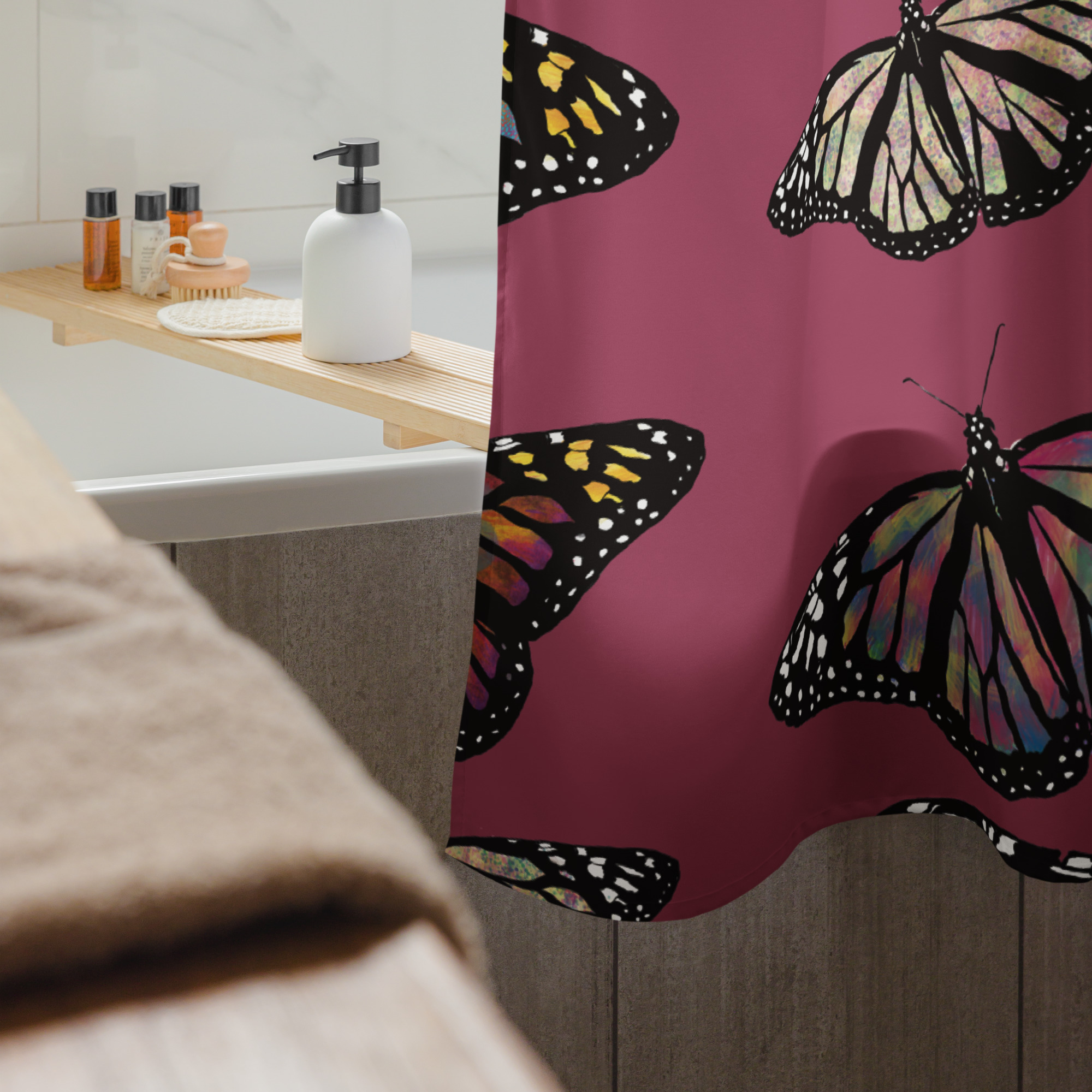 Colorful Butterfly Shower curtain - Image 6
