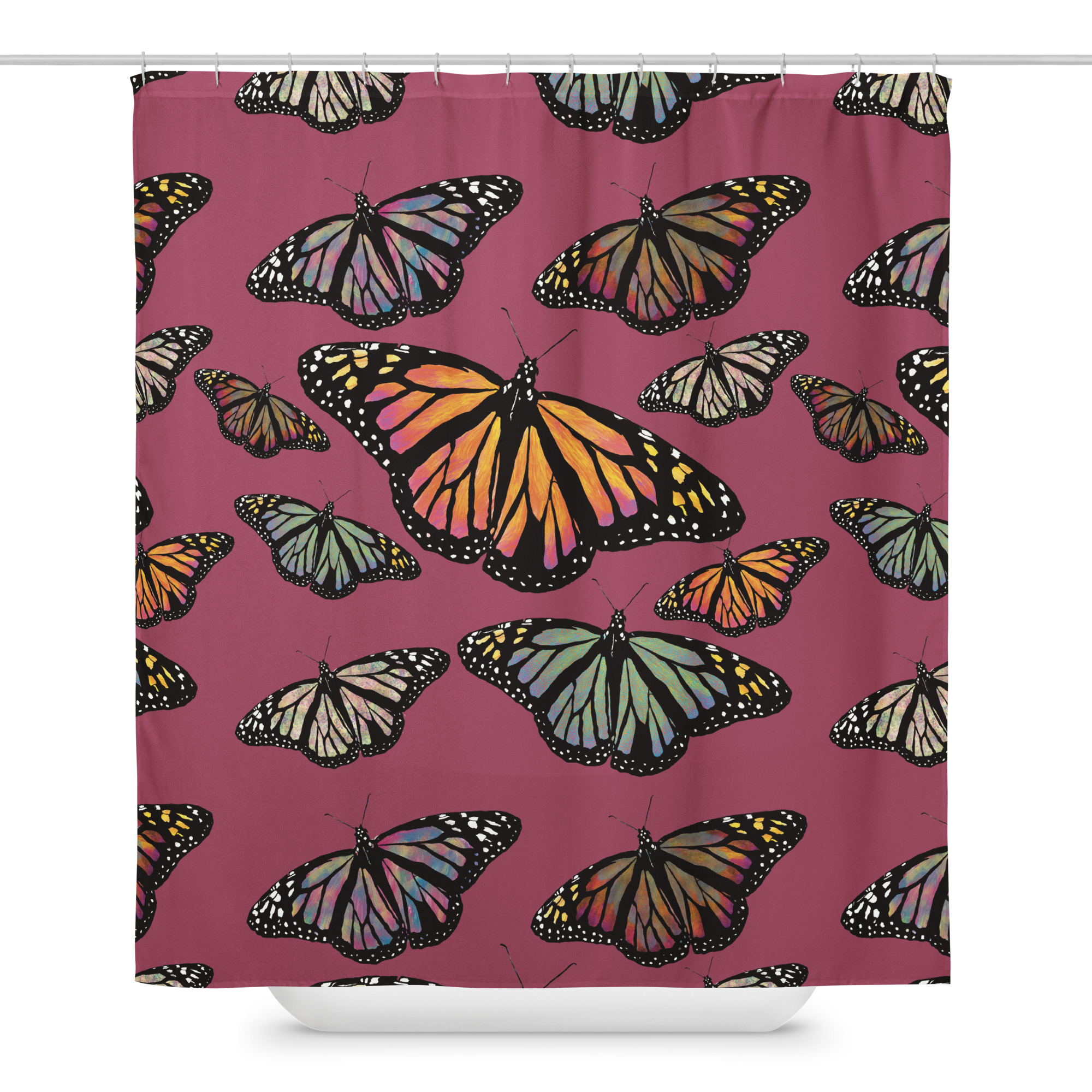 Colorful Butterfly Shower curtain - Image 4
