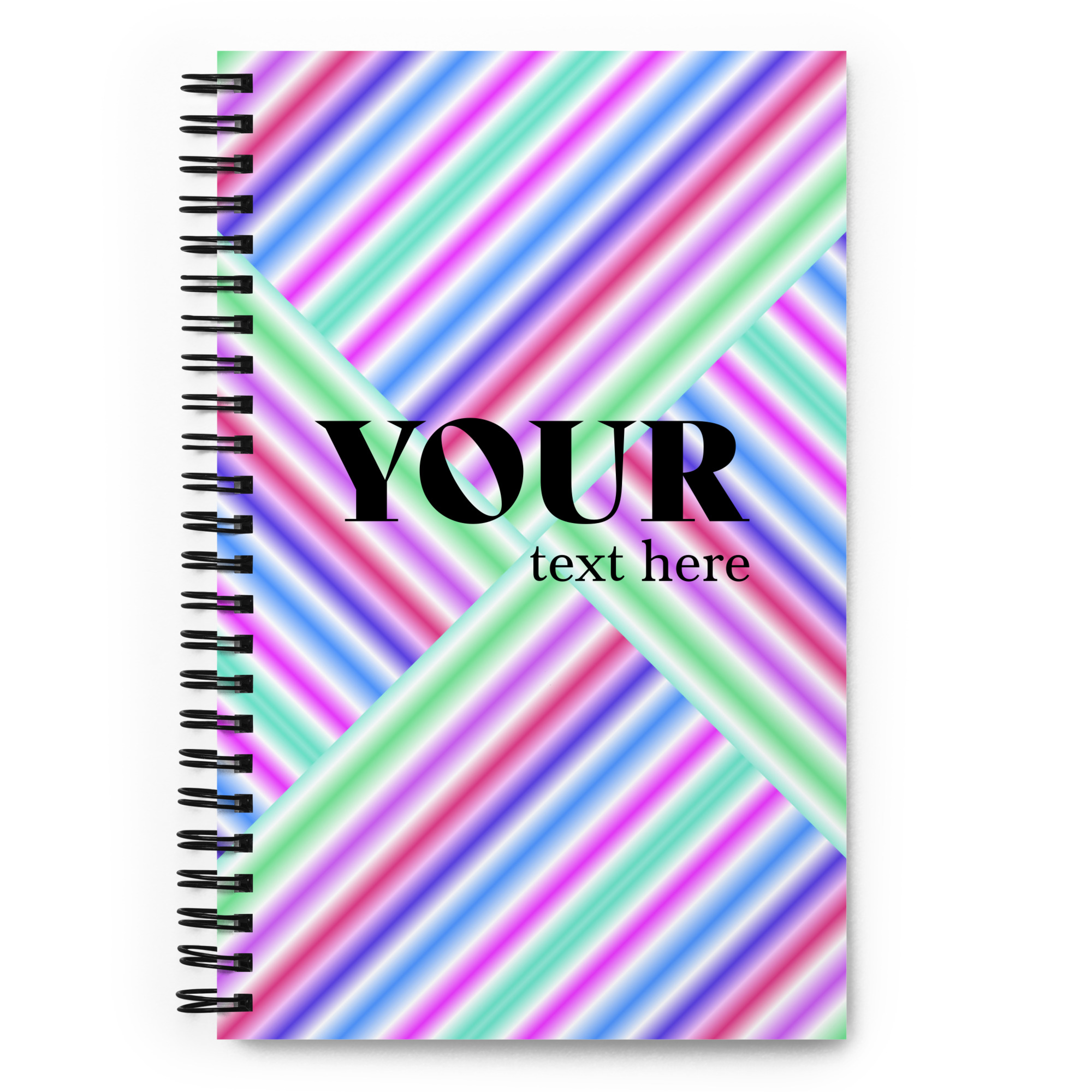 Green Red Blue Purple Striped Spiral Dotted Line Notebook - Image 2
