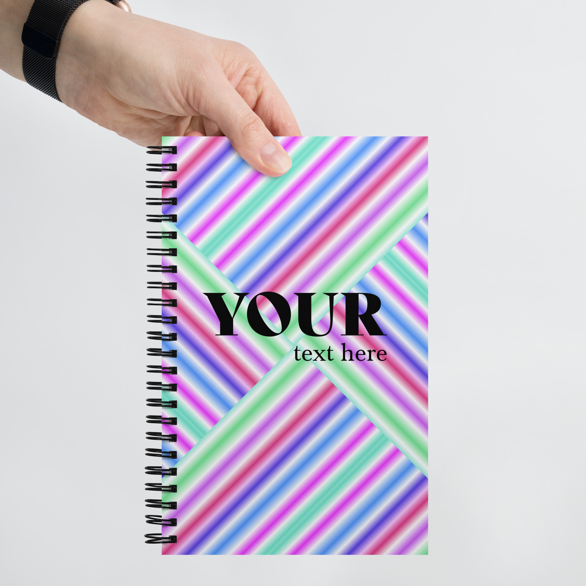Green Red Blue Purple Striped Spiral Dotted Line Notebook - Image 6