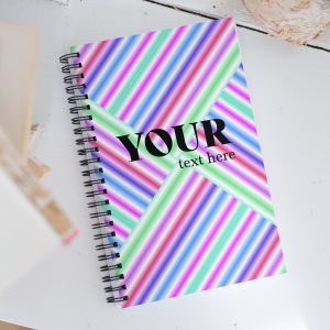 Green Red Blue Purple Striped Spiral Dotted Line Notebook