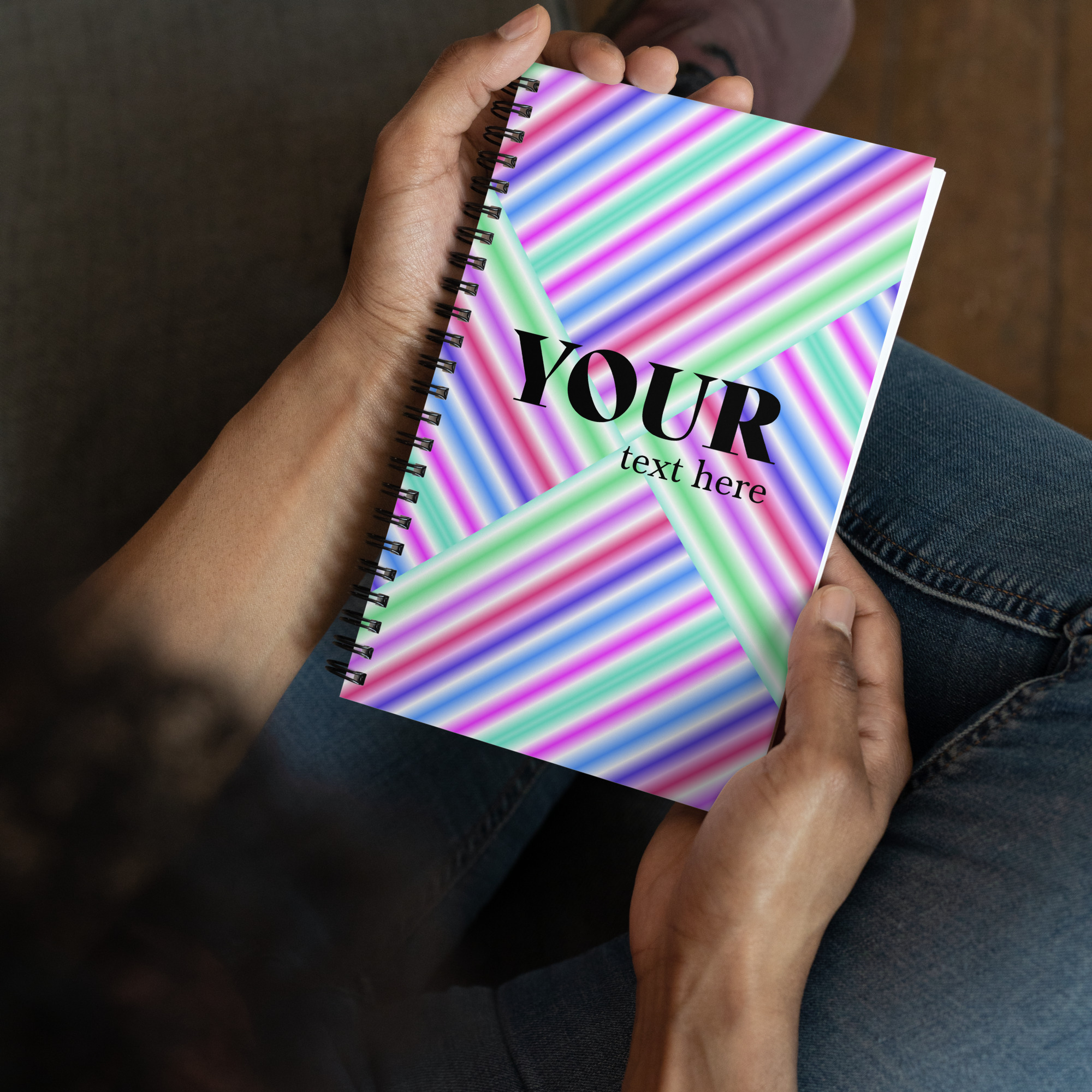 Green Red Blue Purple Striped Spiral Dotted Line Notebook - Image 7