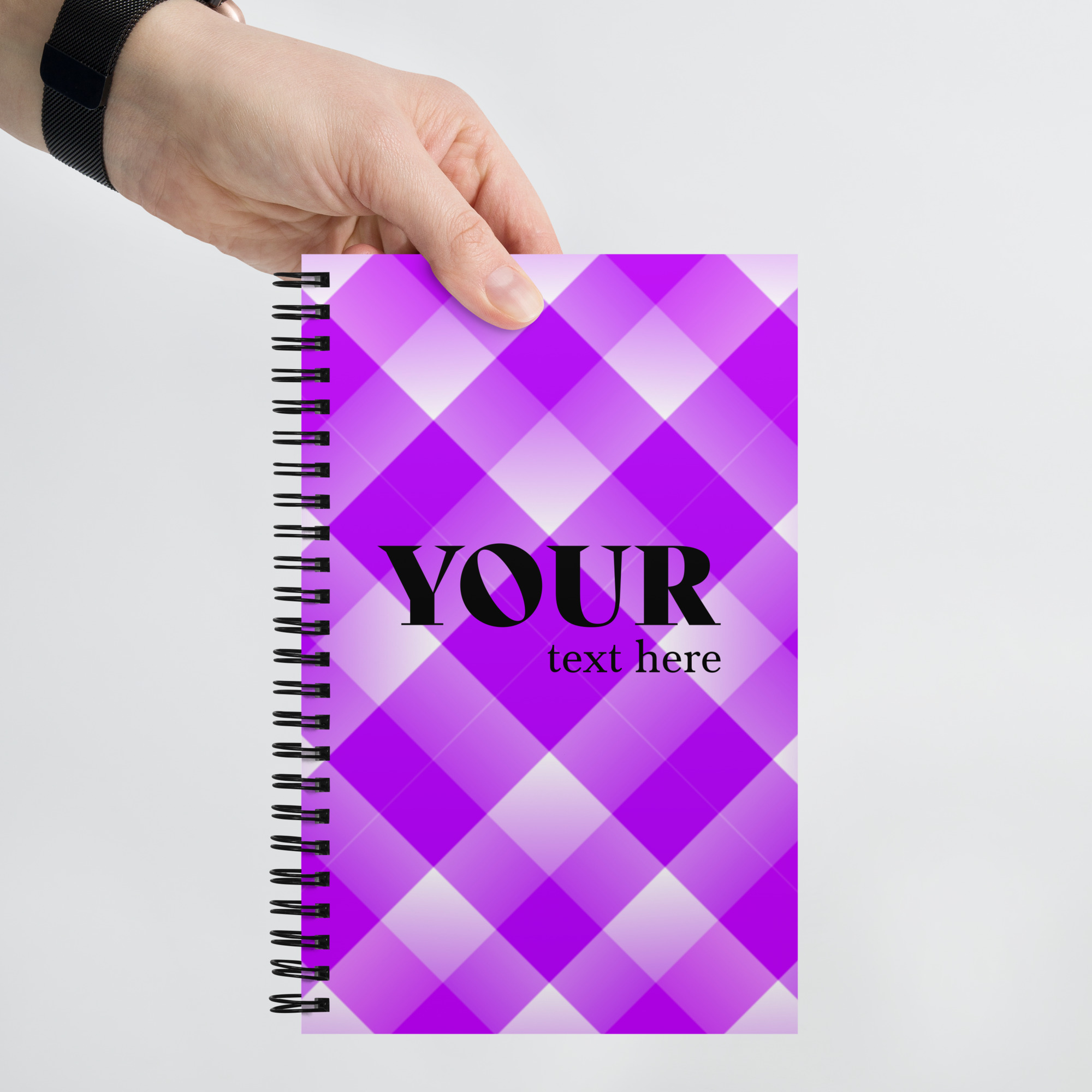 Purple Plaid Spiral Dotted Line Notebook - Image 6