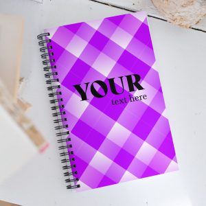 Purple Plaid Spiral Dotted Line Notebook