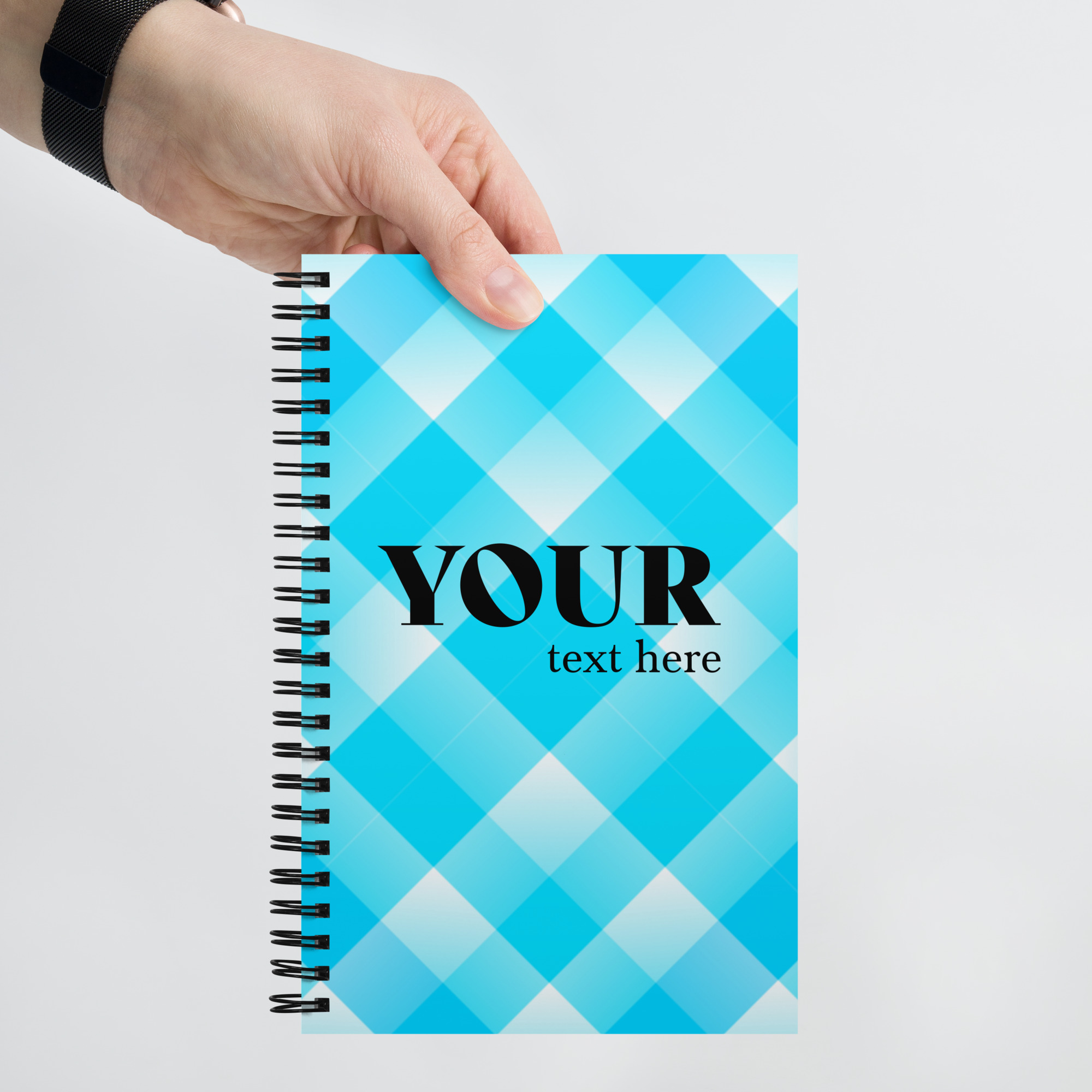 Blue Plaid Spiral Dotted Line Notebook - Image 6