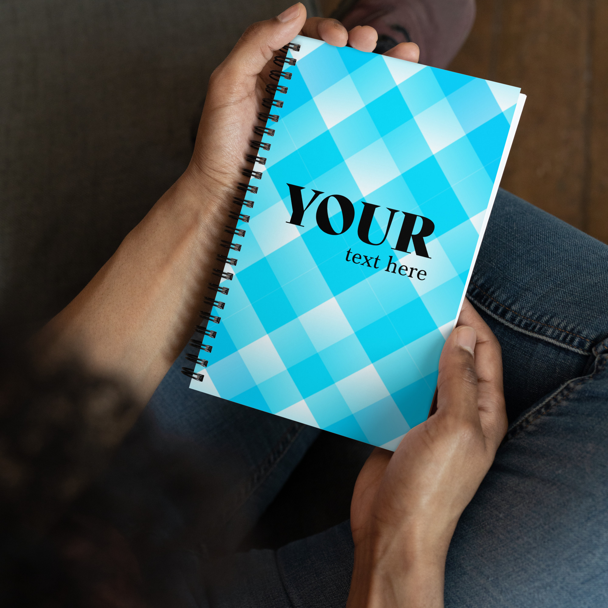 Blue Plaid Spiral Dotted Line Notebook - Image 7