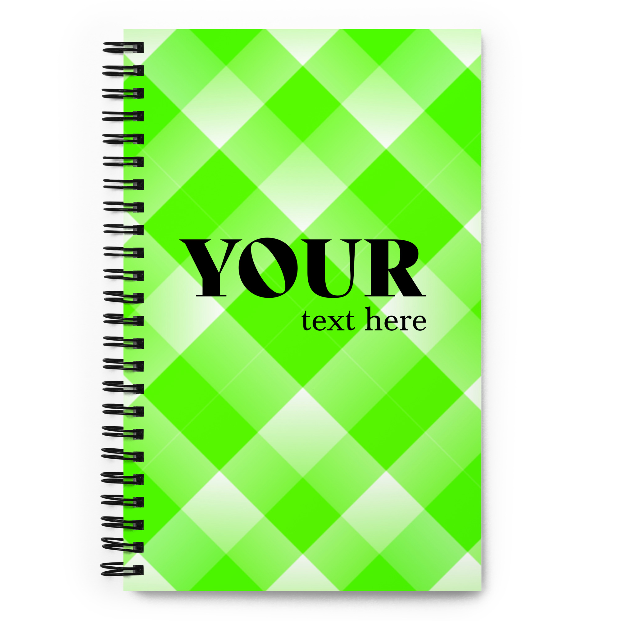 Green Plaid Spiral Dotted Line Notebook - Image 2