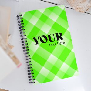 Green Plaid Spiral Dotted Line Notebook