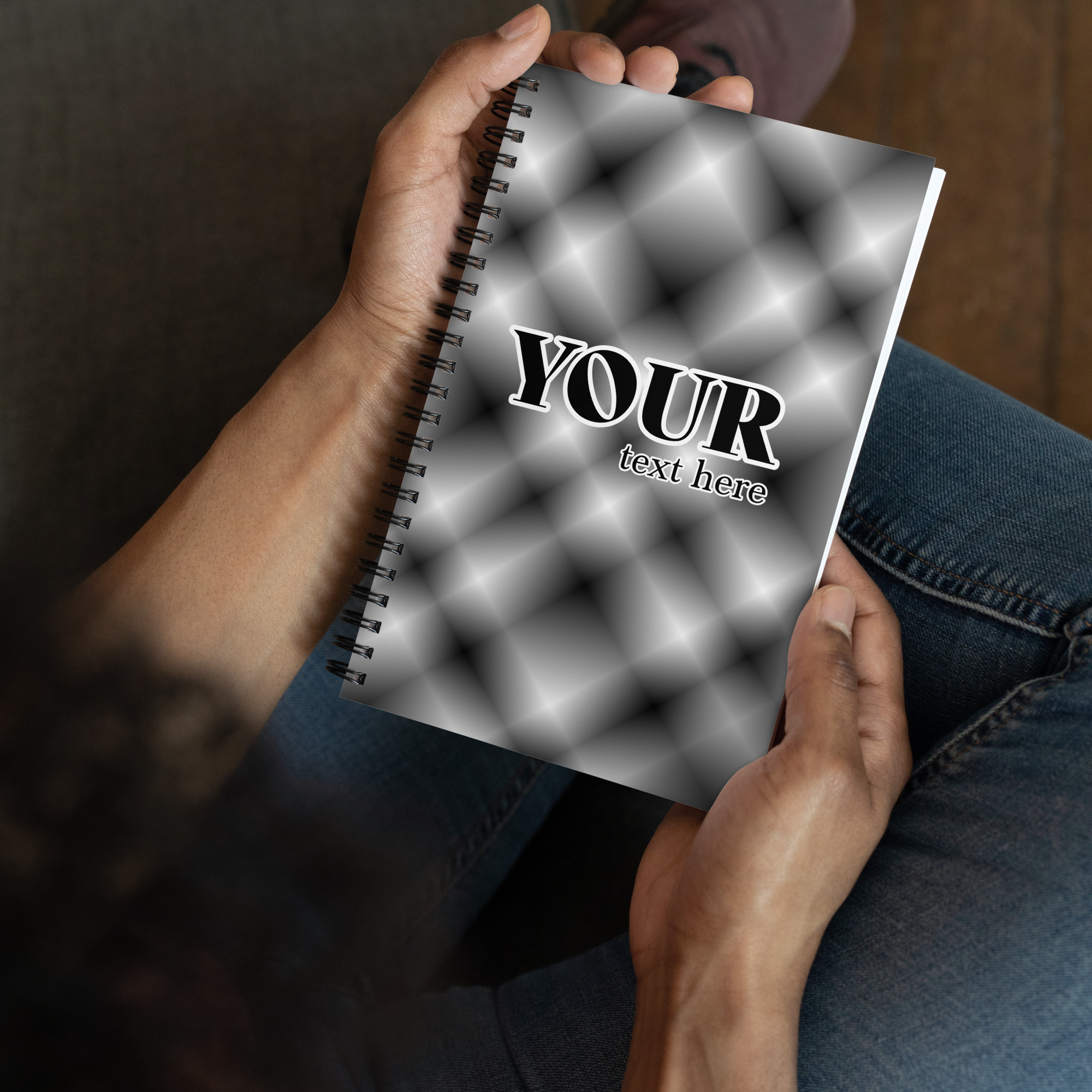 Black Plaid Spiral Dotted Line Notebook - Image 7