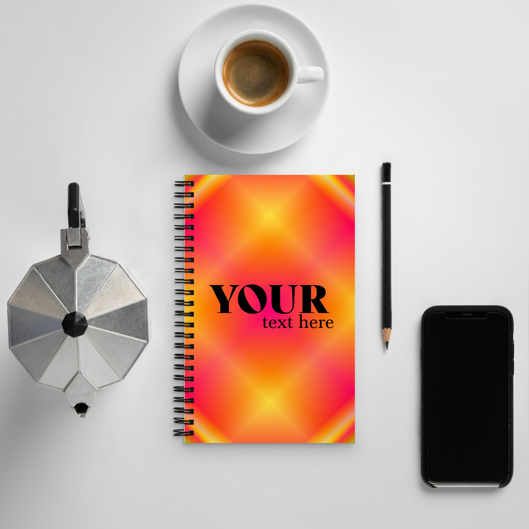 Orange Spiral Dotted Line Notebook - Image 4