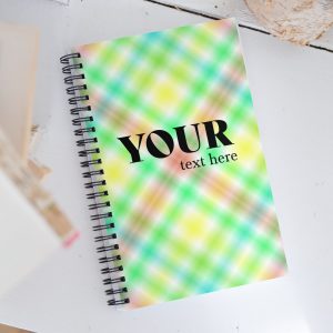 Green Orange Blue Yellow Spiral Dotted Line Notebook