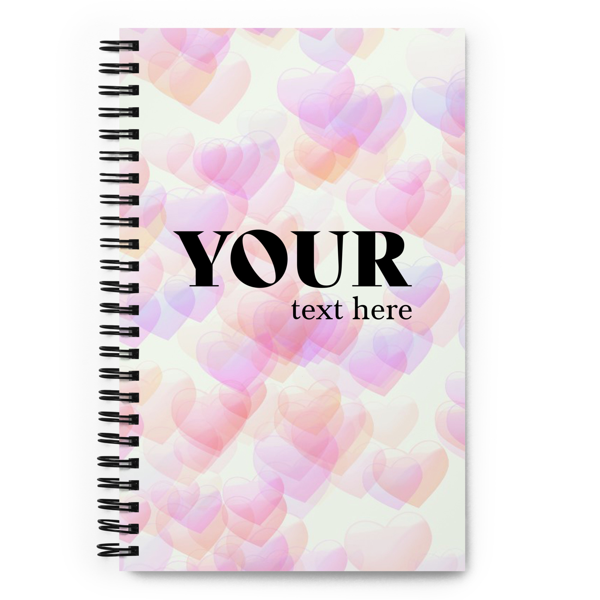 Pink Purple Hearts Spiral Dotted Line Notebook - Image 2
