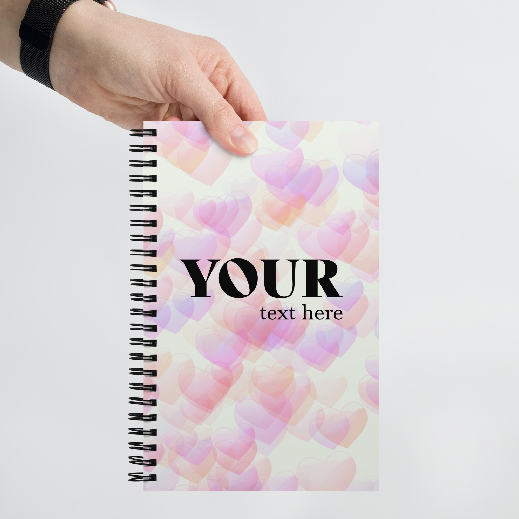 Pink Purple Hearts Spiral Dotted Line Notebook - Image 5
