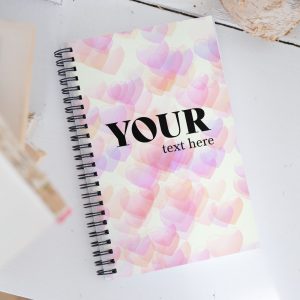 Pink Purple Hearts Spiral Dotted Line Notebook