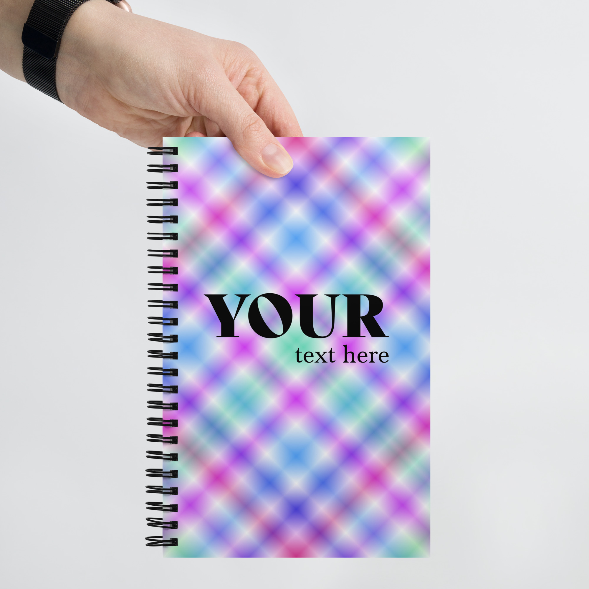 Pink Blue Purple Cyan Spiral Dotted Line Notebook - Image 6