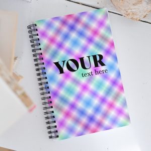 Pink Blue Purple Cyan Spiral Dotted Line Notebook