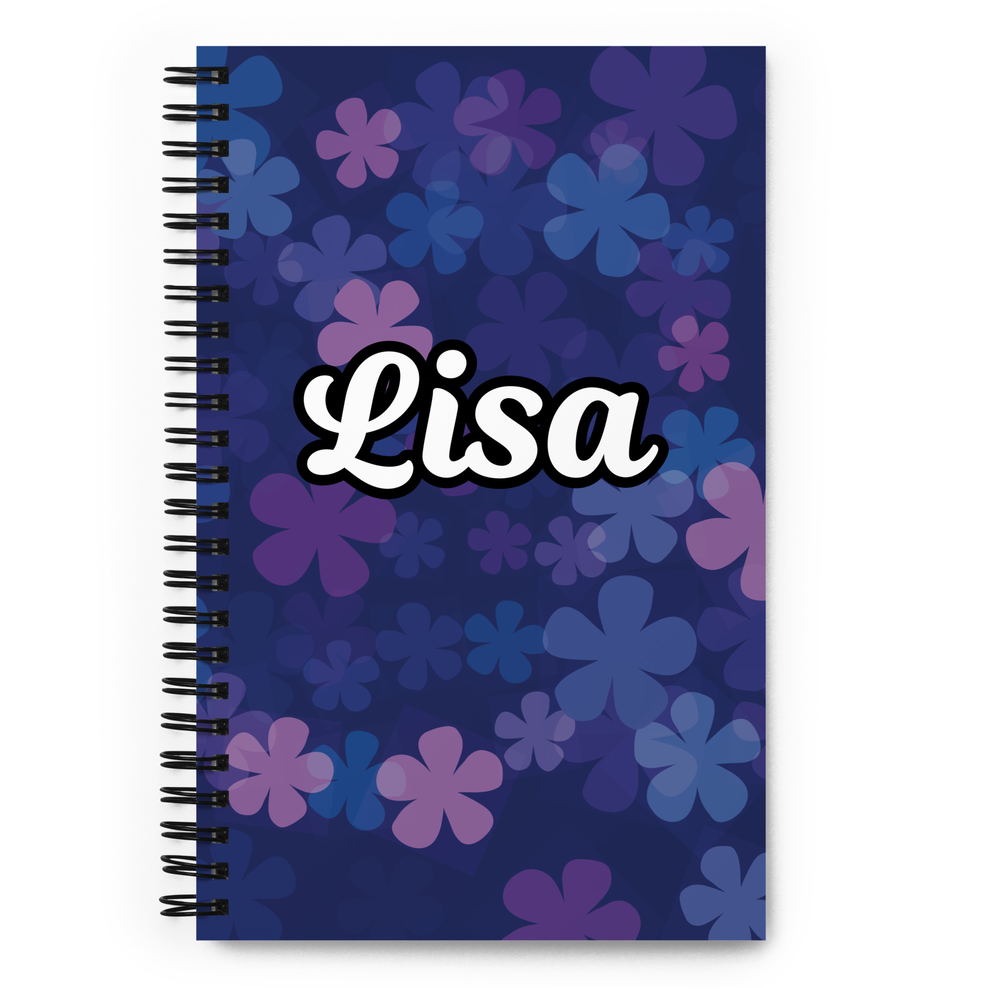 Midnight Retro Floral Pattern Spiral notebook - Image 2