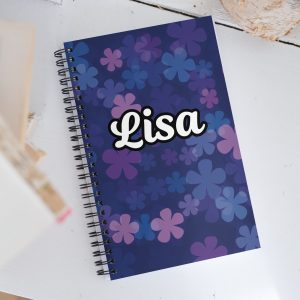 Midnight Retro Floral Pattern Spiral notebook