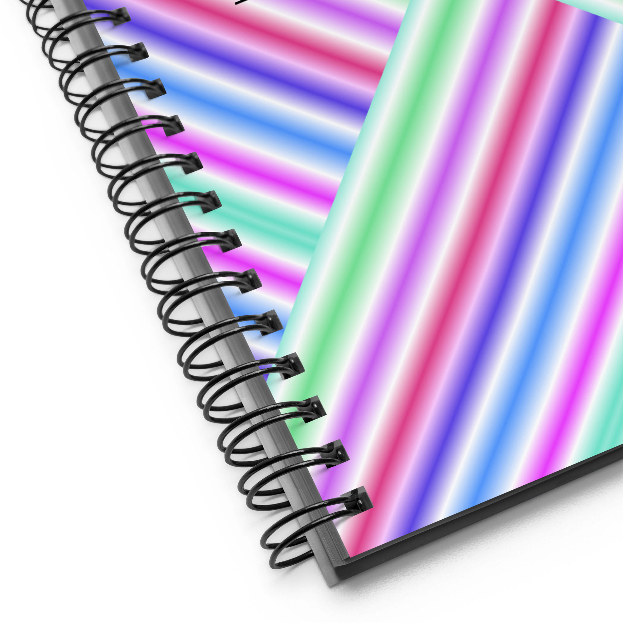 Green Red Blue Purple Striped Spiral Dotted Line Notebook - Image 9