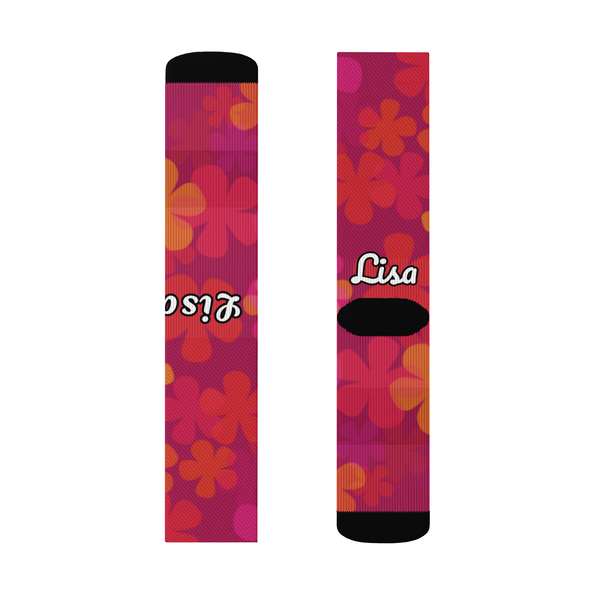 Custom Name Retro Floral Crew socks - Image 4