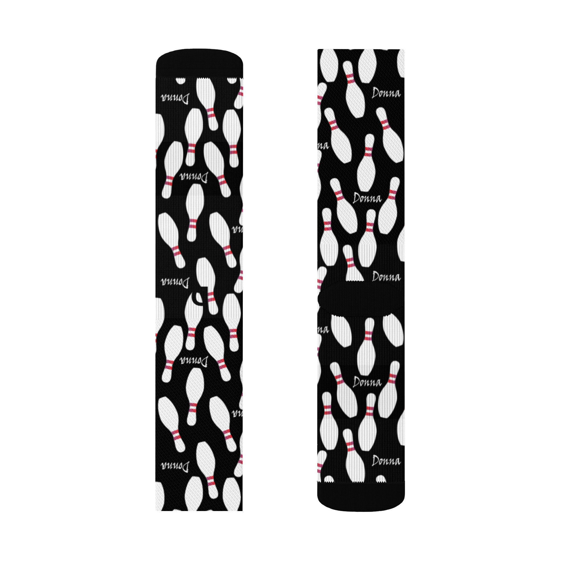 Personalized Bowling Pin Crew socks - Image 4