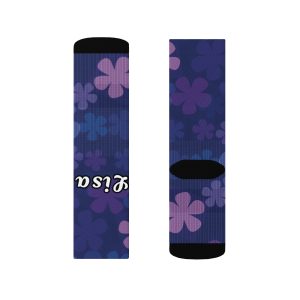 Personalized Midnight Retro Floral Crew socks