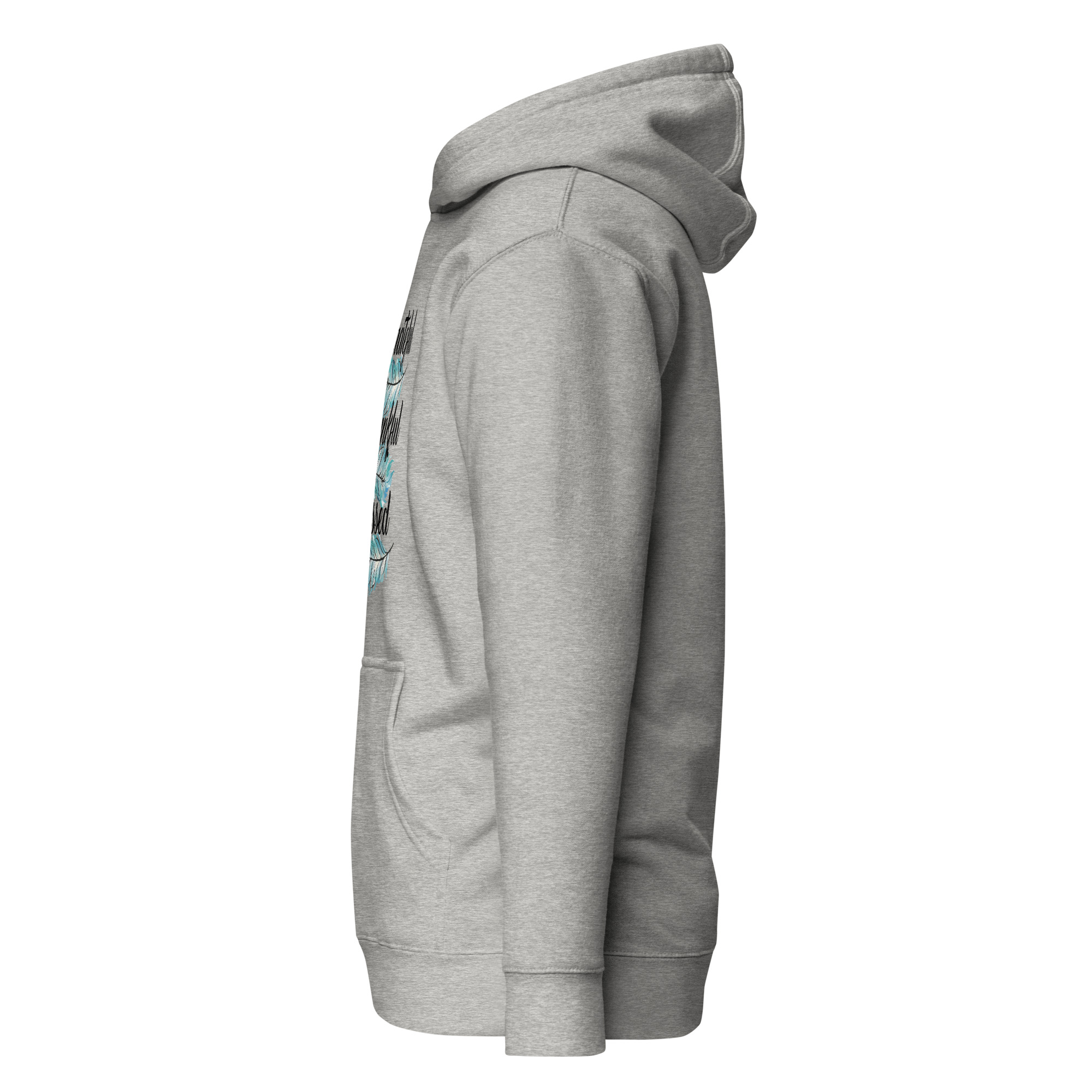 Grateful Thankful Blessed Teal Feathers Unisex Hoodie - Image 9