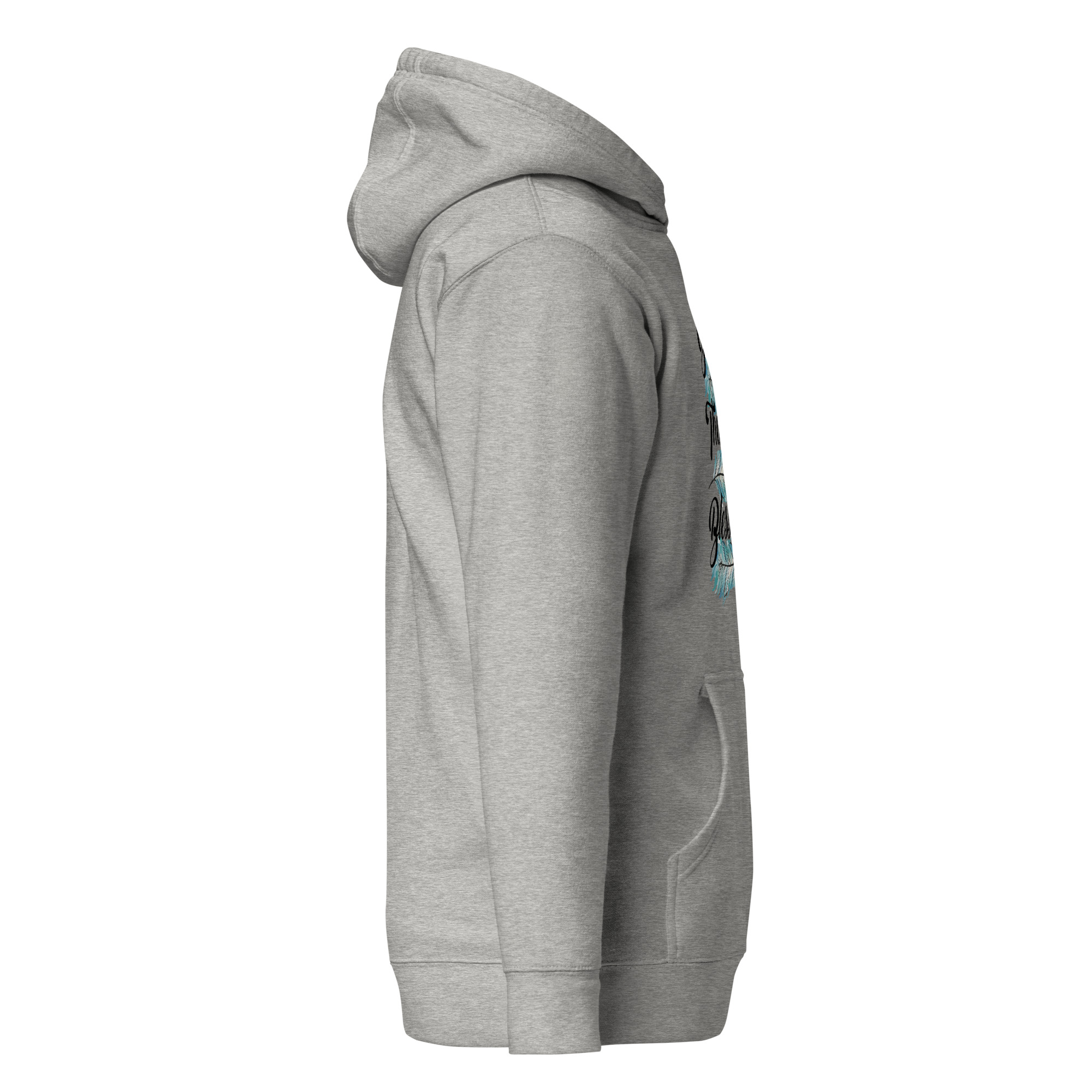 Grateful Thankful Blessed Teal Feathers Unisex Hoodie - Image 13