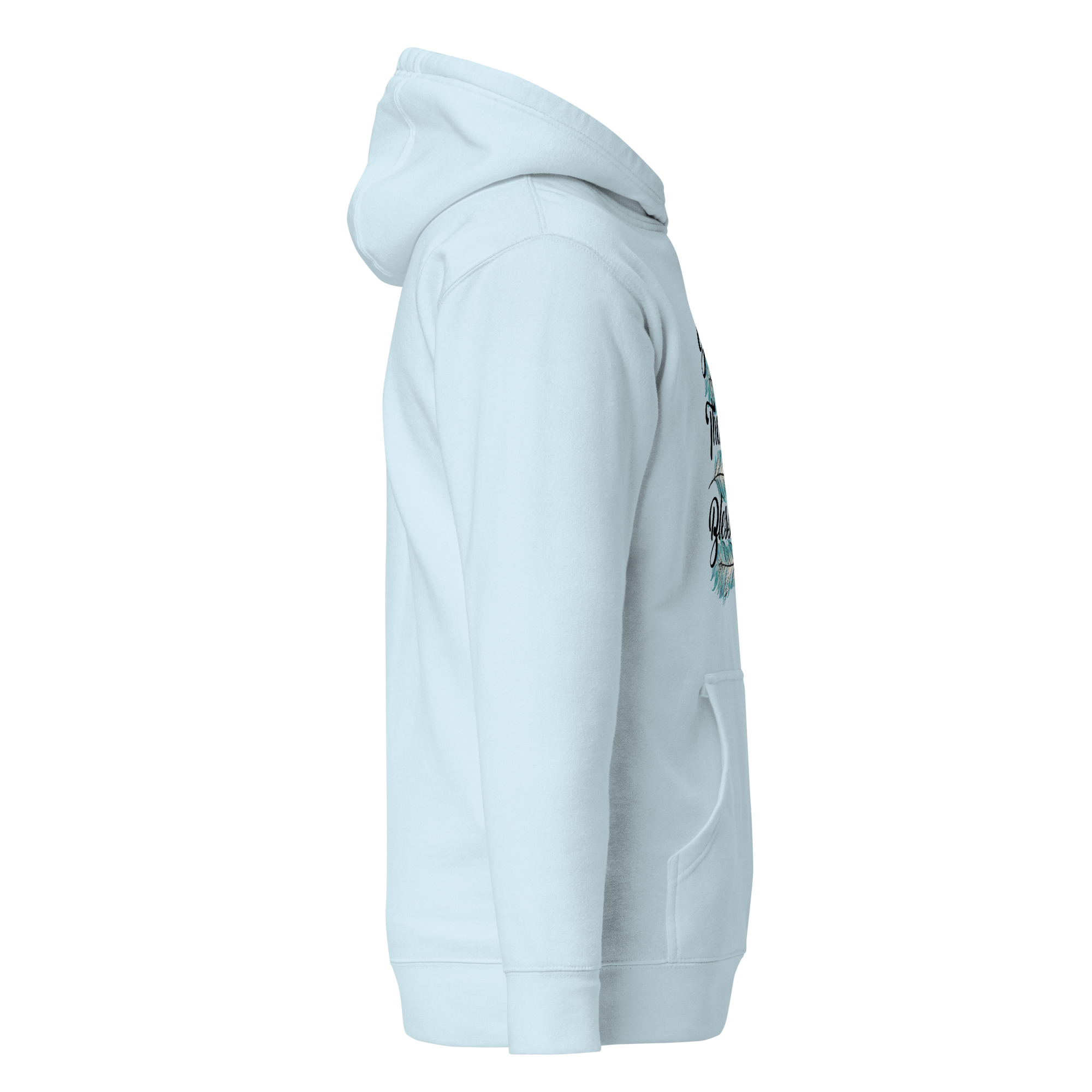 Grateful Thankful Blessed Teal Feathers Unisex Hoodie - Image 14