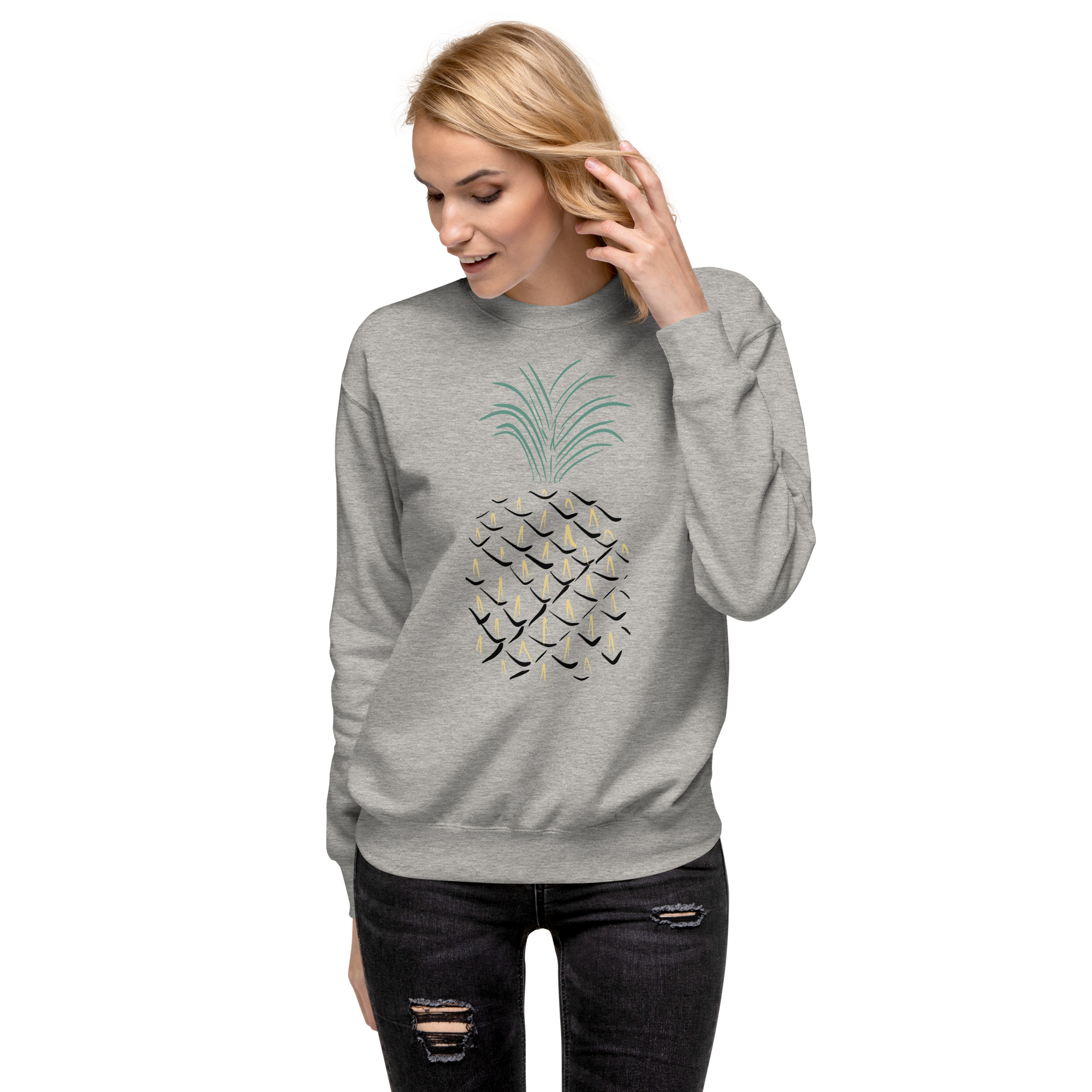 Pineapple Abstract Art Unisex Premium Sweatshirt - Image 14