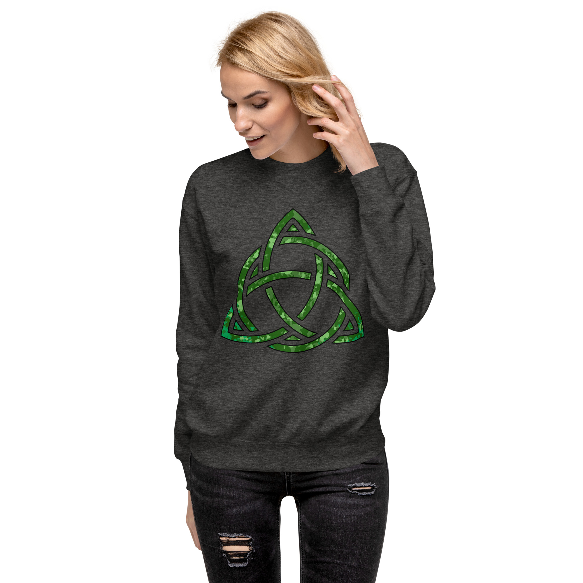 Celtic Knot Triquetra Unisex Premium Sweatshirt - Image 36