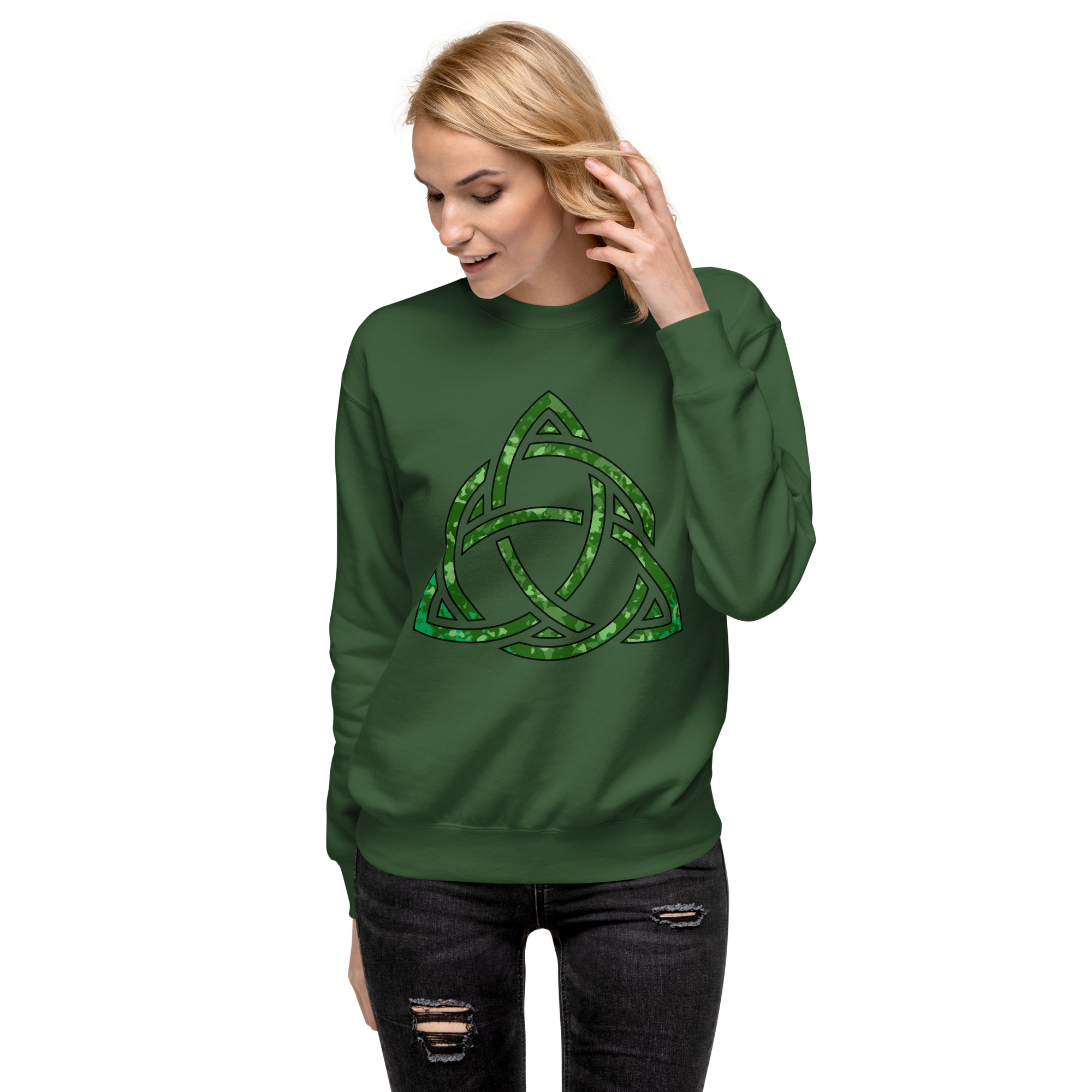 Celtic Knot Triquetra Unisex Premium Sweatshirt - Image 38