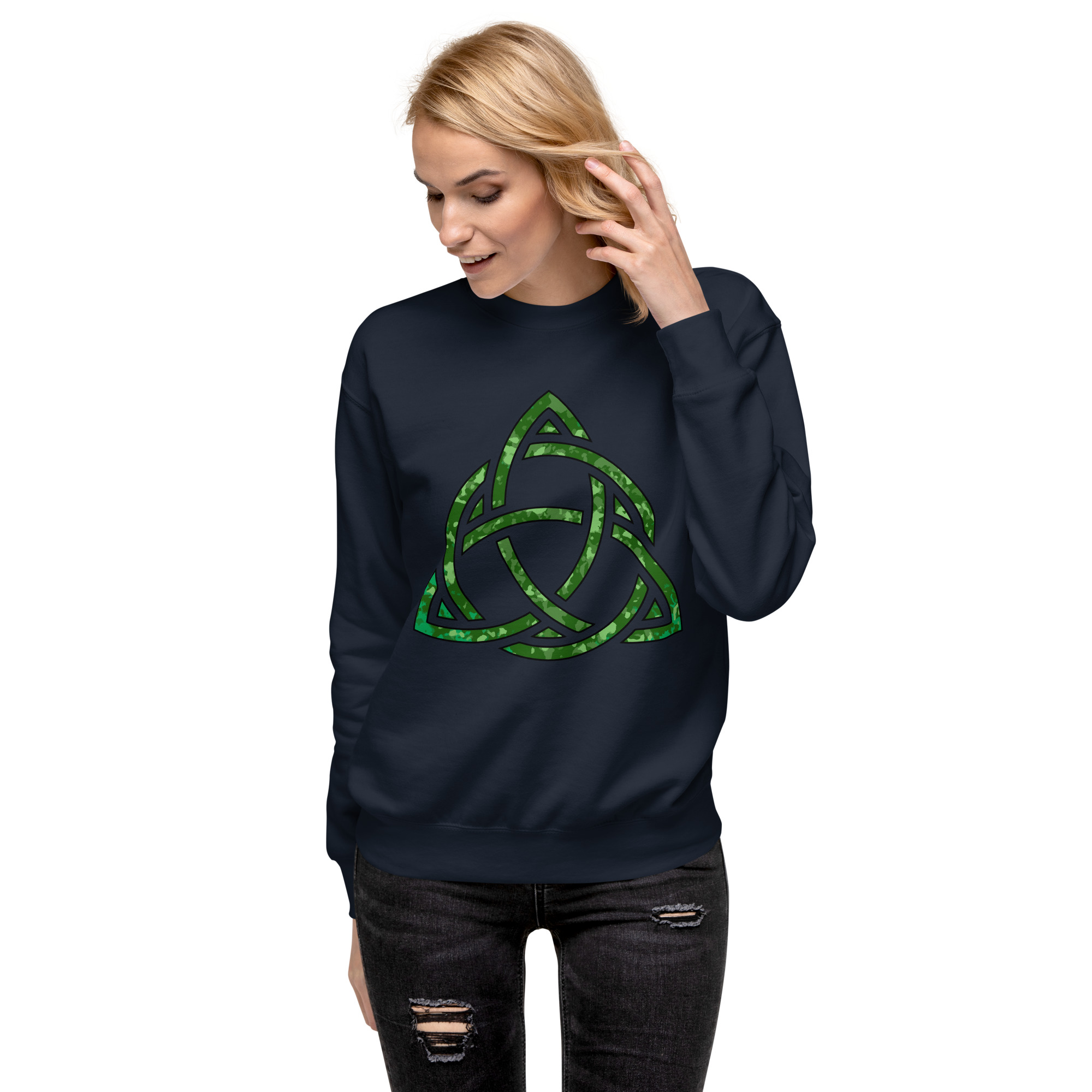 Celtic Knot Triquetra Unisex Premium Sweatshirt - Image 35