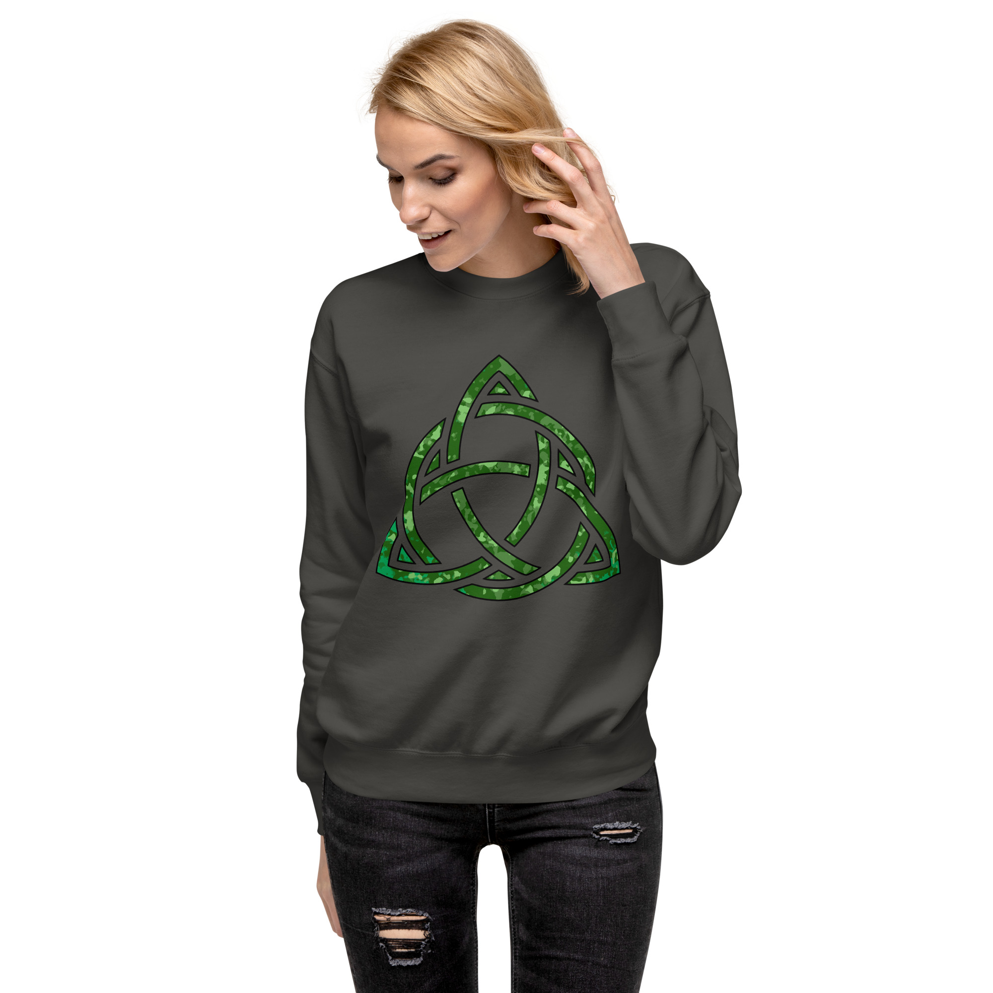 Celtic Knot Triquetra Unisex Premium Sweatshirt - Image 37