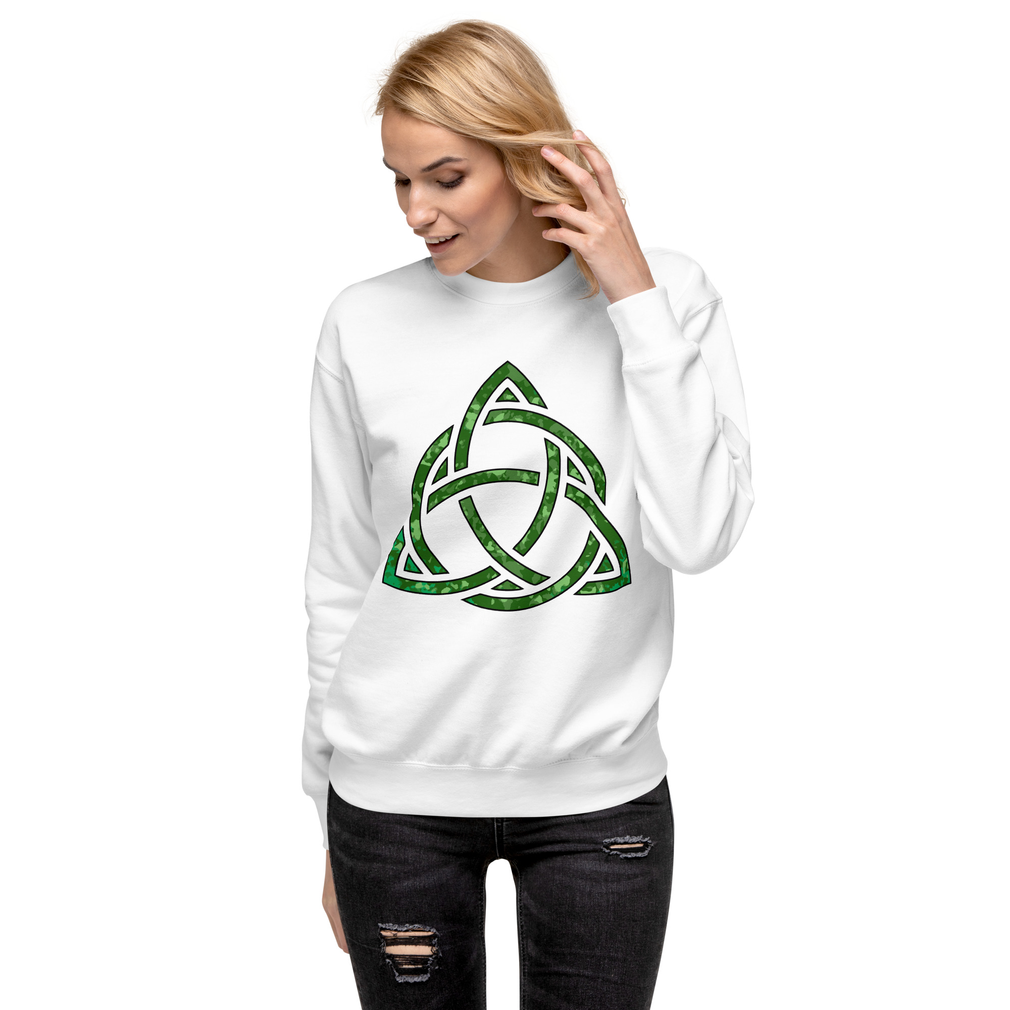 Celtic Knot Triquetra Unisex Premium Sweatshirt - Image 41