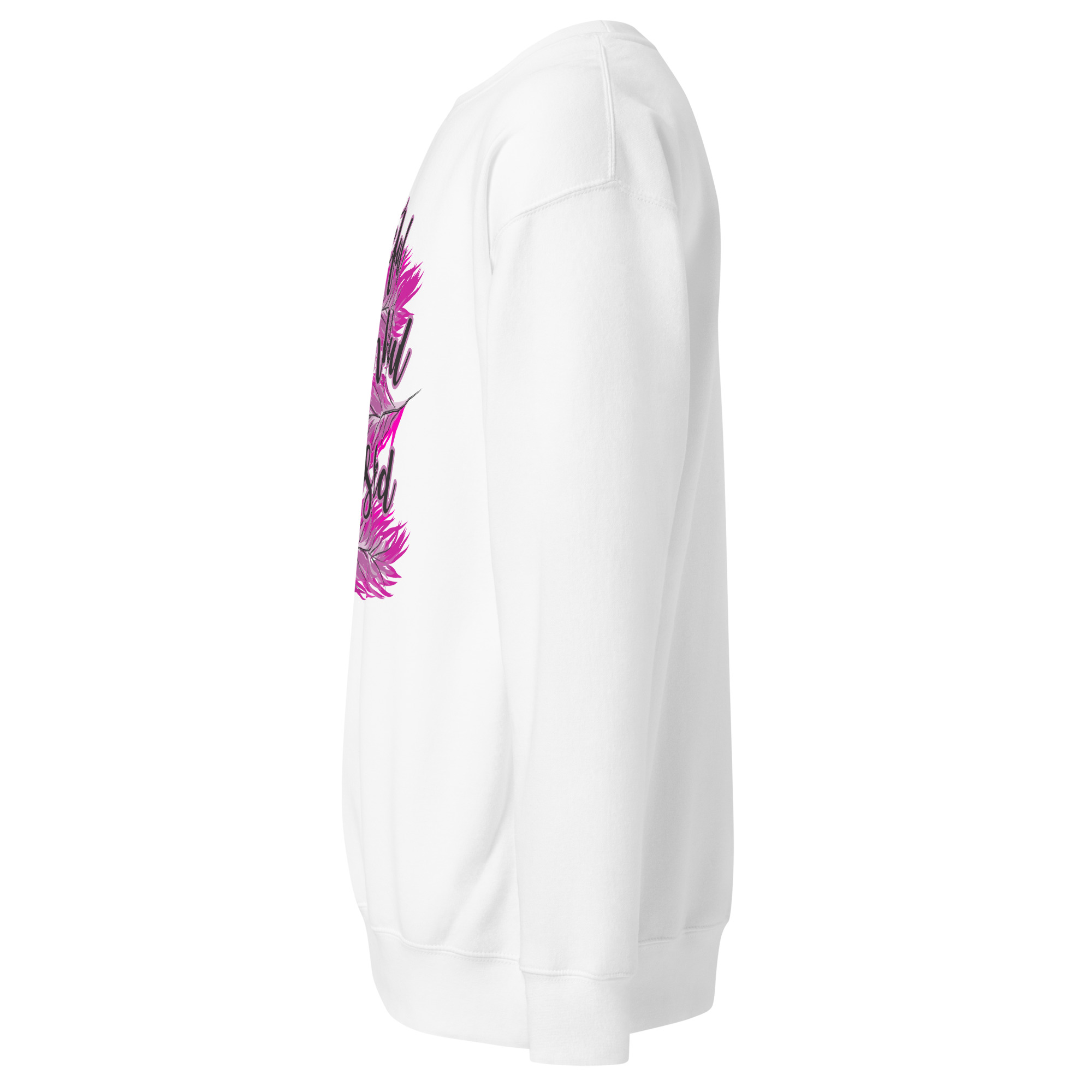 Grateful Thankful Blessed Pink Feathers Unisex Premium Sweatshirt - Image 7