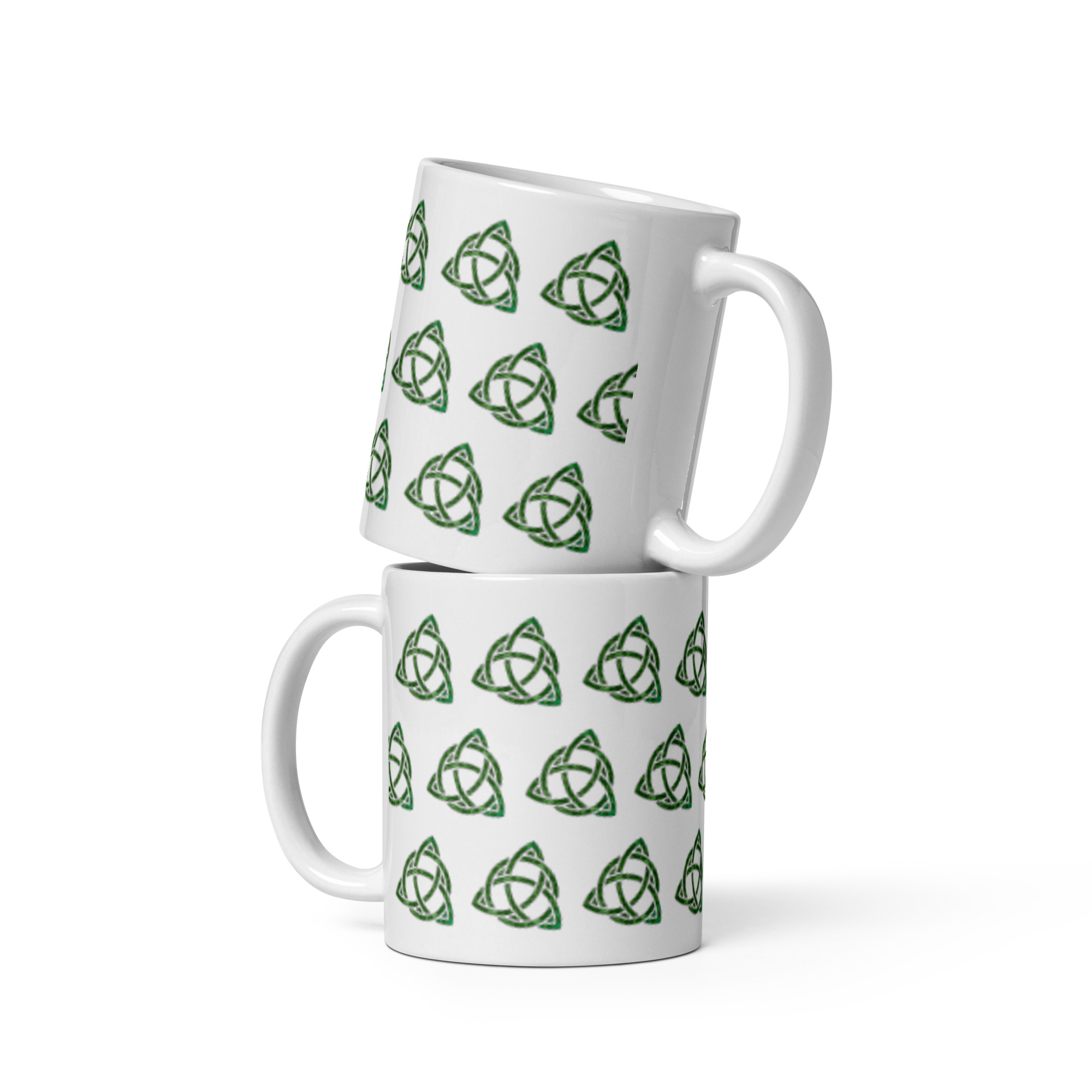Celtic Trinity Small Knot Triquetra White glossy mug - Image 2