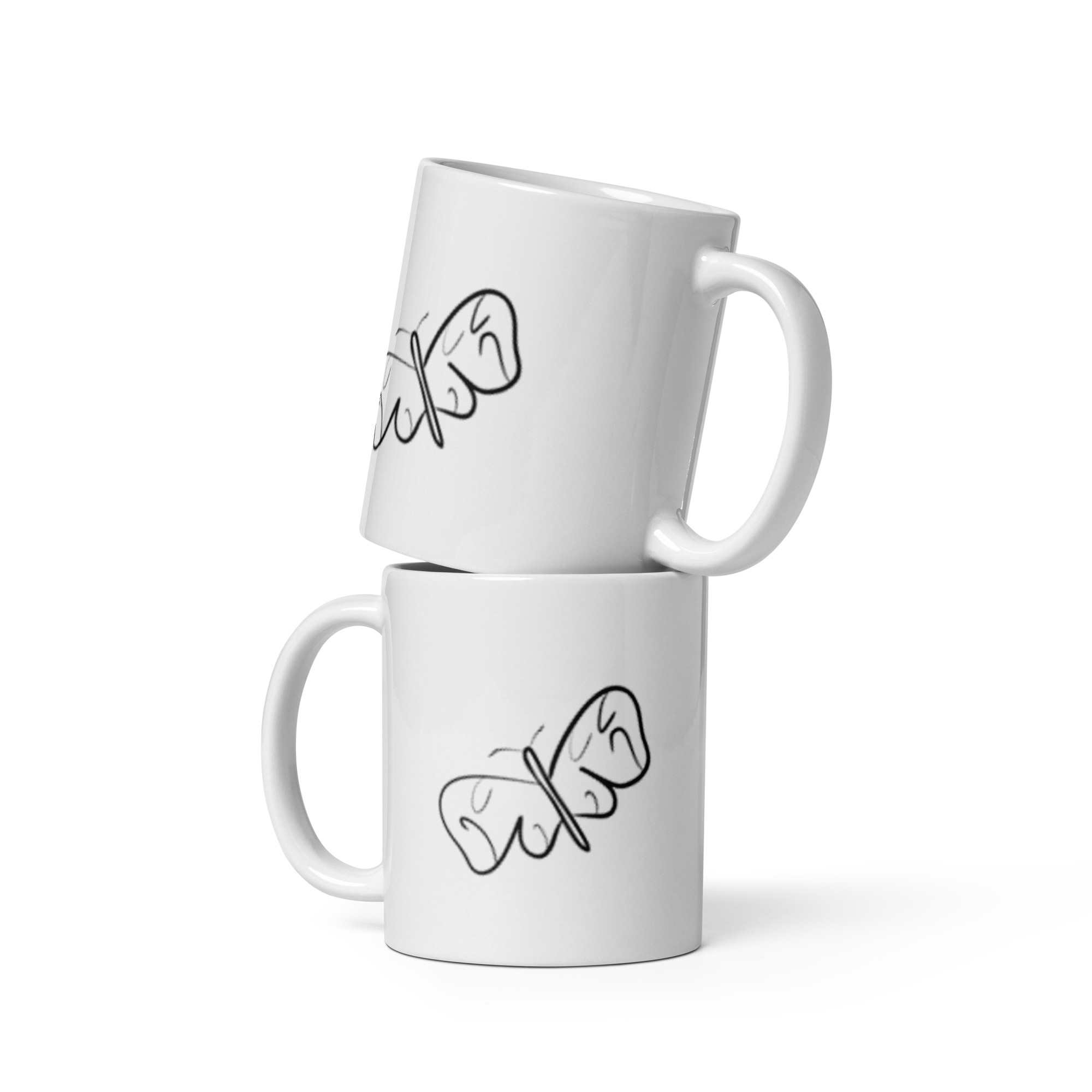 Black and White Butterfly glossy mug - Image 2