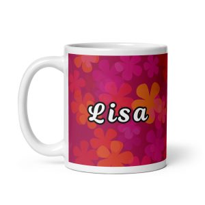 Custom Name Retro Floral glossy mug