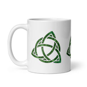 Celtic Trinity Large Knot Triquetra White Glossy Mug