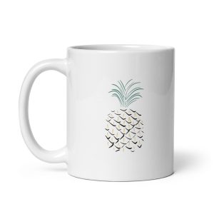 Pineapple Abstract Art White glossy mug