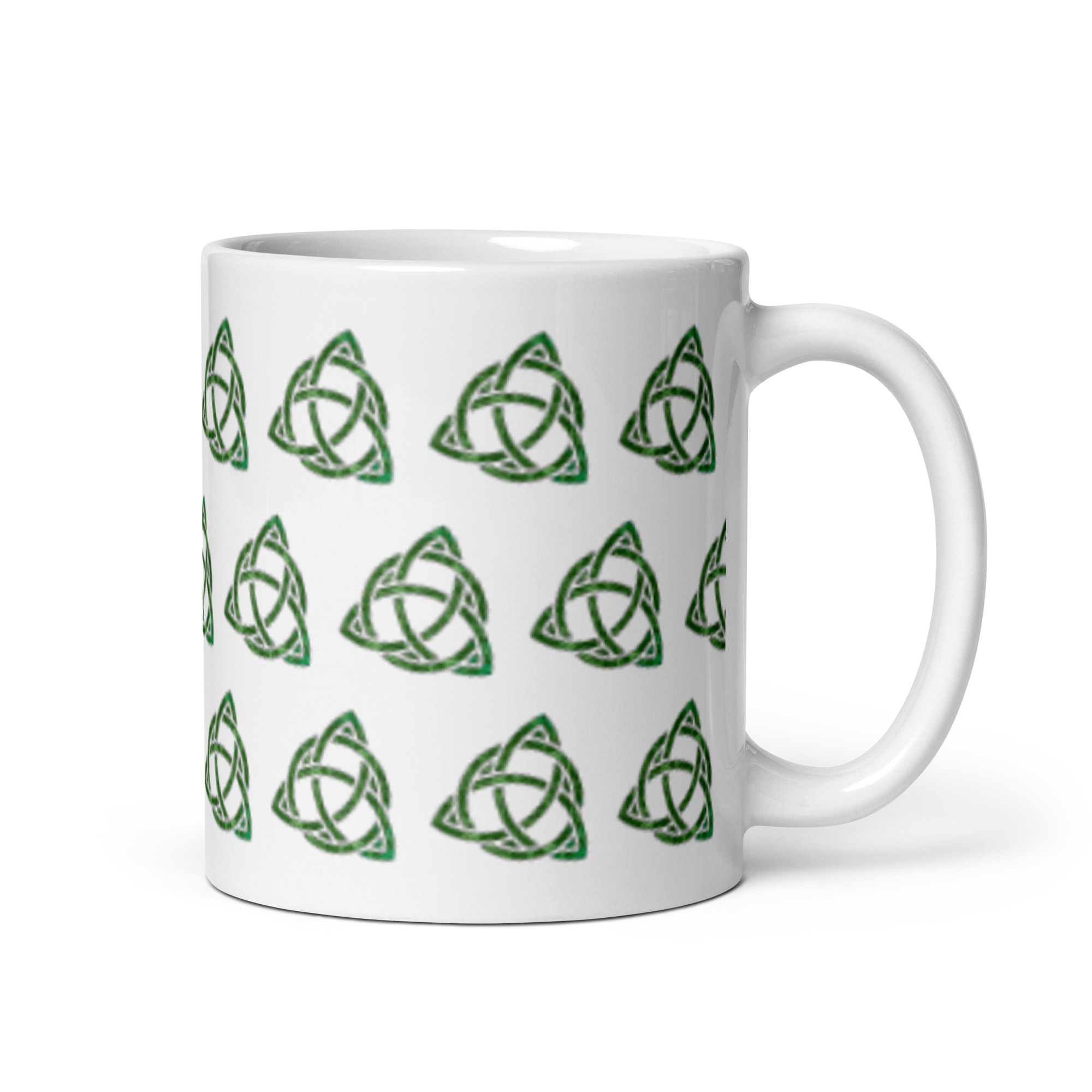 Celtic Trinity Small Knot Triquetra White glossy mug - Image 5
