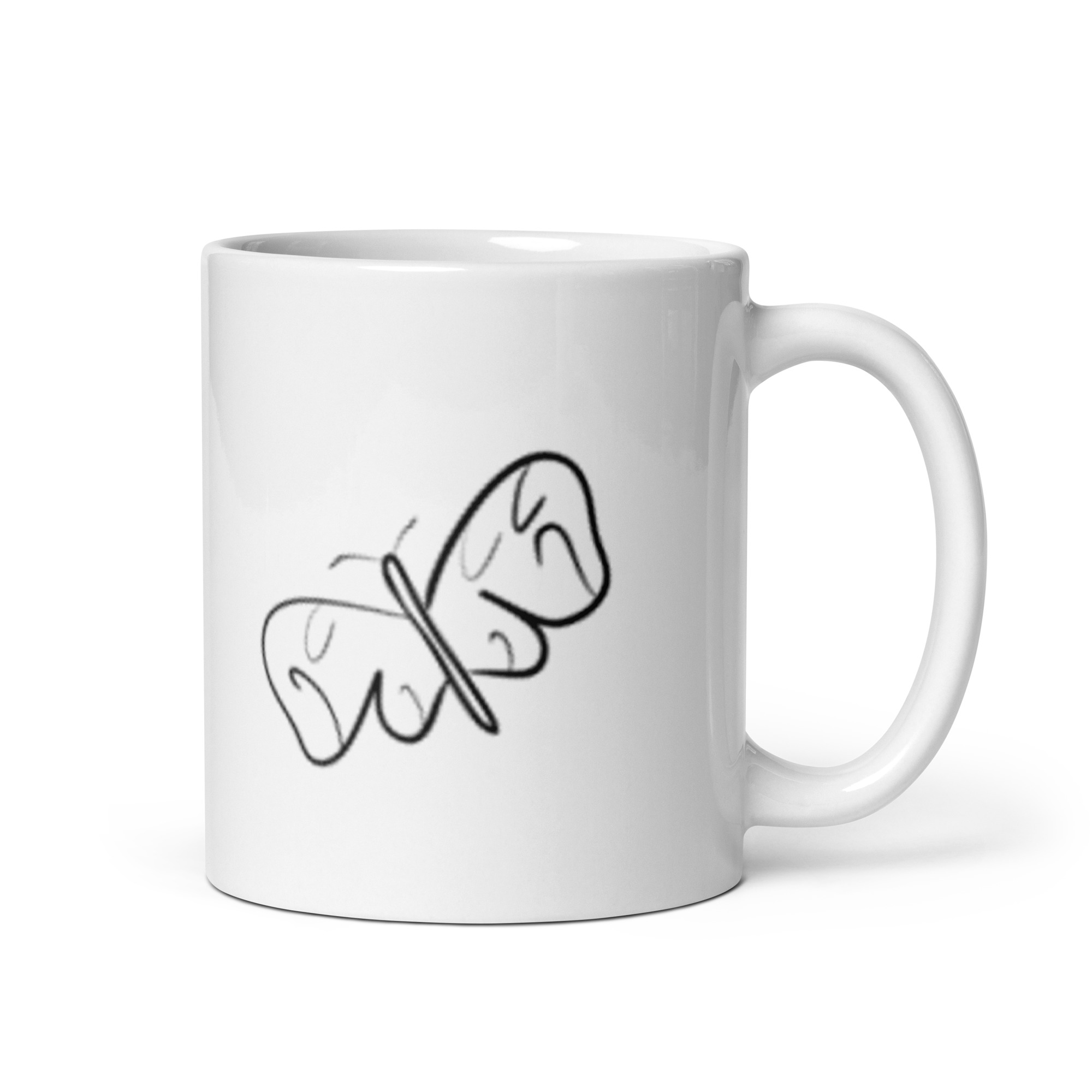 Black and White Butterfly glossy mug - Image 5