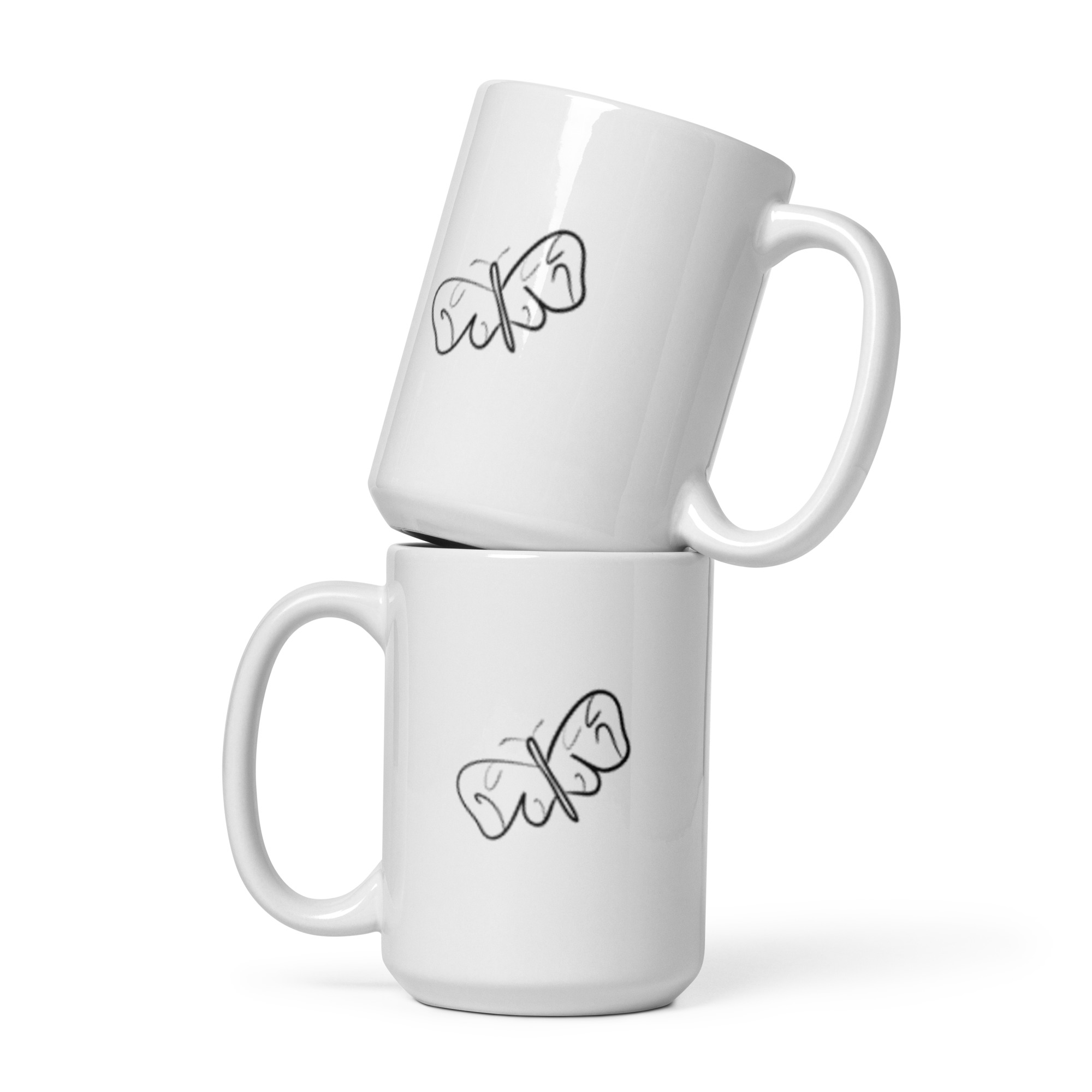 Black and White Butterfly glossy mug - Image 3