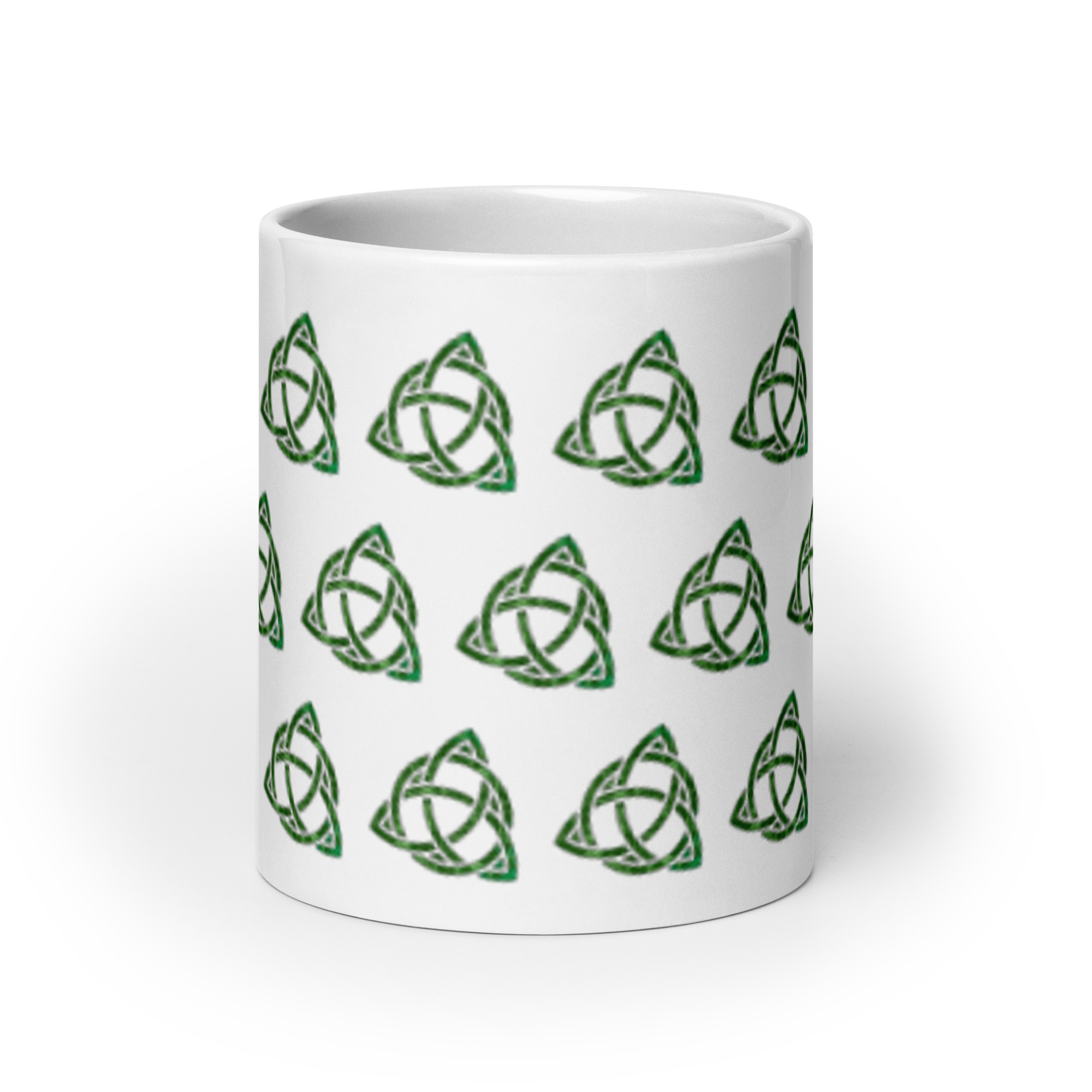 Celtic Trinity Small Knot Triquetra White glossy mug - Image 12