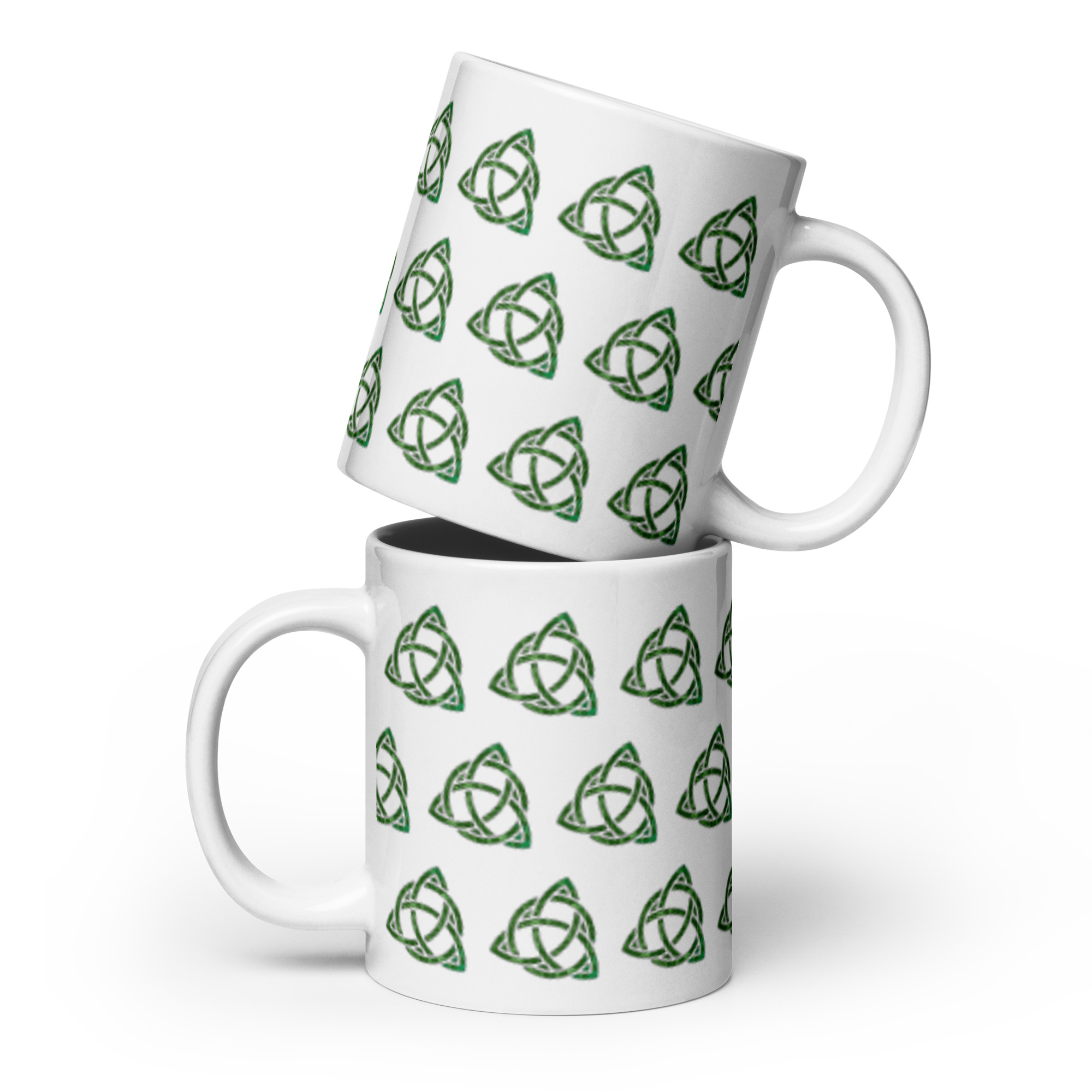 Celtic Trinity Small Knot Triquetra White glossy mug - Image 4